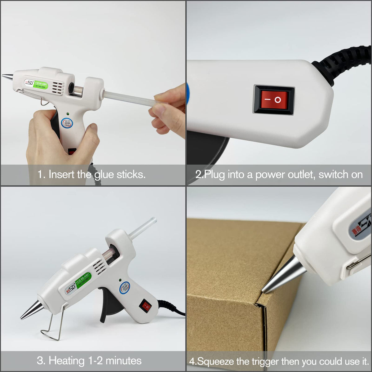 Pistola de pegamento caliente Krightlink con 30 barras