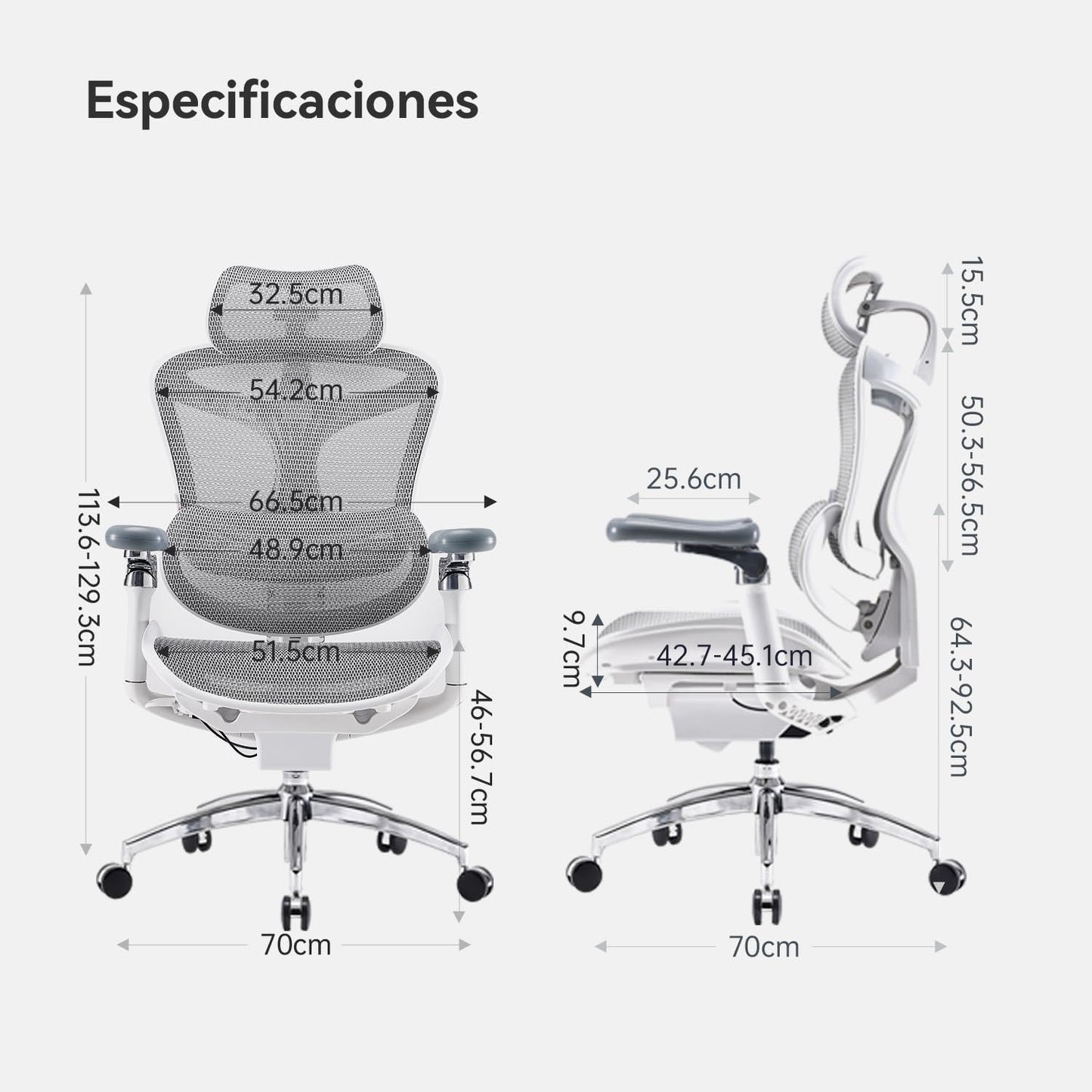SIHOO Doro C300 Pro Silla de Oficina Ergonómica con Apoyabrazos Ultra Suaves 6D, Soporte Lumbar Dinámico y Ajuste de Profundidad del Asiento (Blanco)(Se envía en Dos Paquetes Separados)