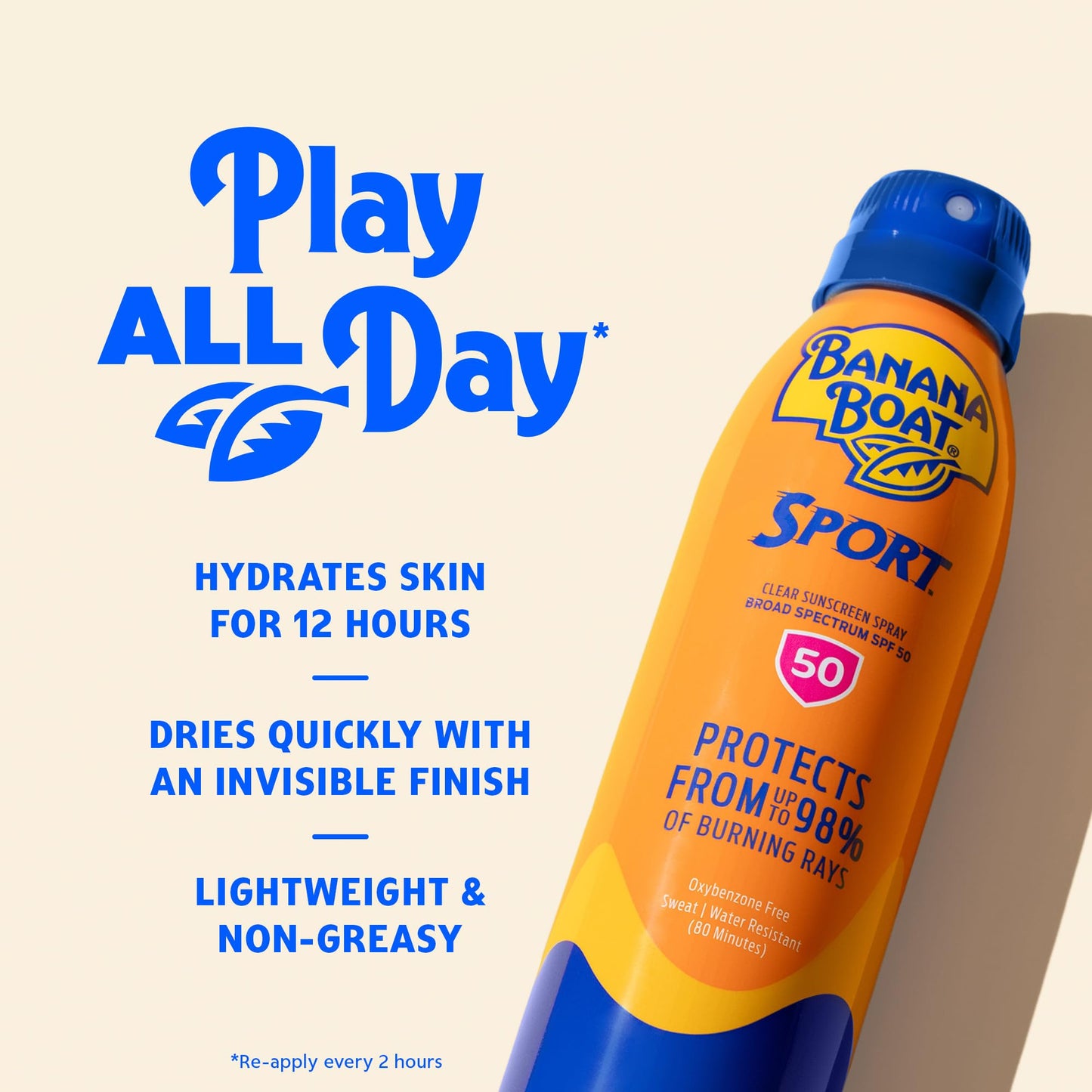 Protector solar en spray de amplio espectro Banana Boat, rendimiento deportivo, ultra pulverización, 2 unidades, SPF 30, 2 unidades, 170 g