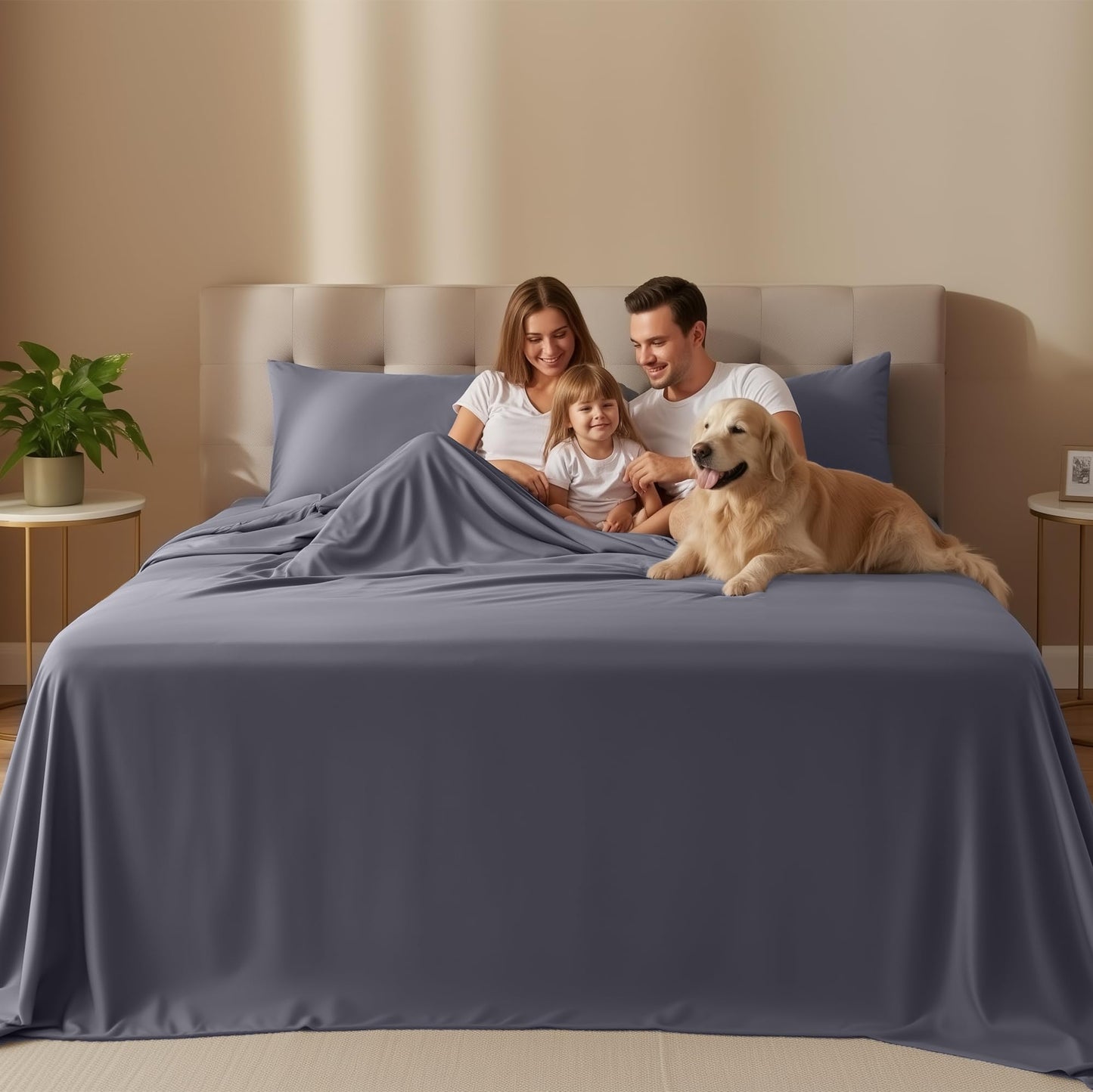 Utopia Bedding Juego de sábanas de Microfibra de 4 Piezas (Queen, Gris)