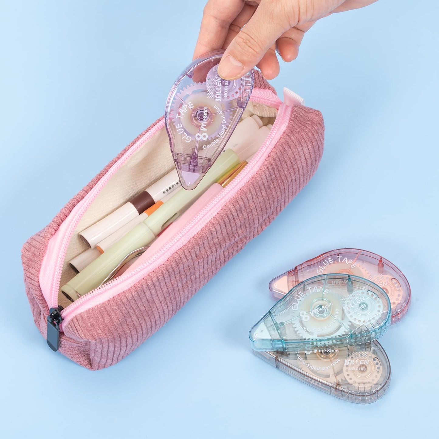 Paquete de 4 rodillos de cinta adhesiva de doble cara, suministros para álbumes de recortes, rodillo de cinta adhesiva para manualidades, camino de cinta adhesiva de doble cara para álbumes de