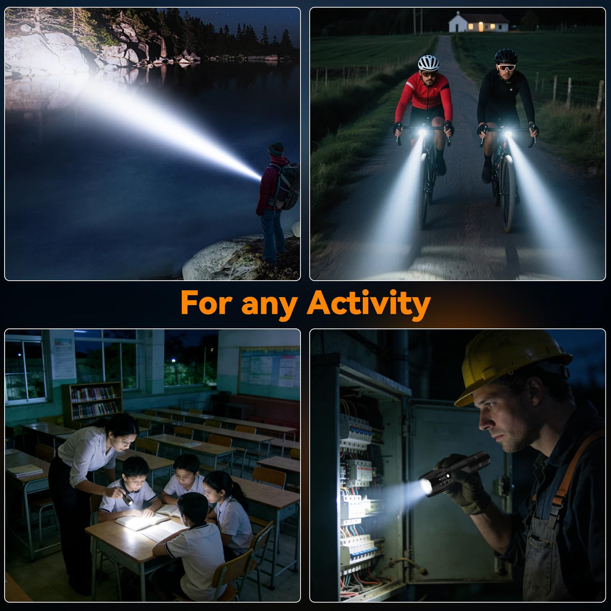 Linterna táctica de grado militar con 5 modos funcionamiento, XML T6 3000 lúmenes, led, impermeable, para una mano, acampada, ciclismo, senderismo, actividades al aire libre o emergencias en el