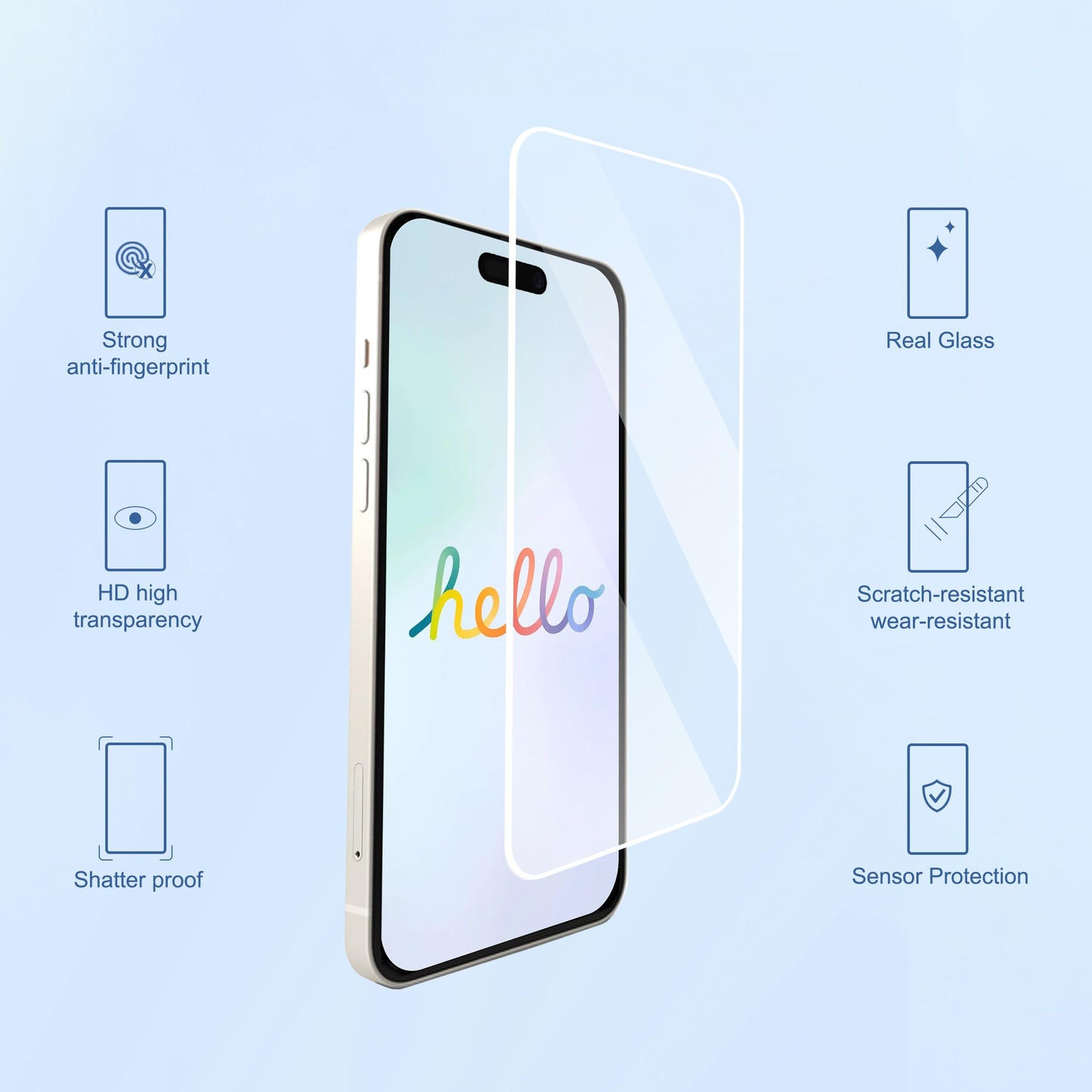 Ailun 3 Pack Screen Protector for iPhone 17 Pro [6.3 inch] + 3 Pack Camera Lens Protector with Installation Frame,Sensor Protection,Dynamic Island Compatible,Case Friendly Tempered Glass Film
