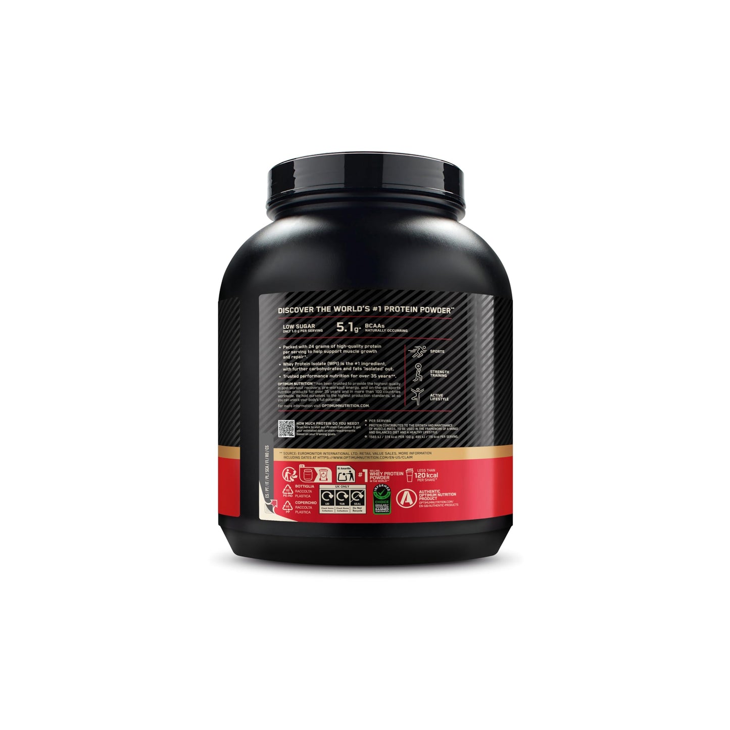 Optimum Nutrition Gold Standard 100% Whey, Proteína en Polvo, Sabor Doble Chocolate Rico, 2.26kg, 73 Servicios, Paquete Puede Variar