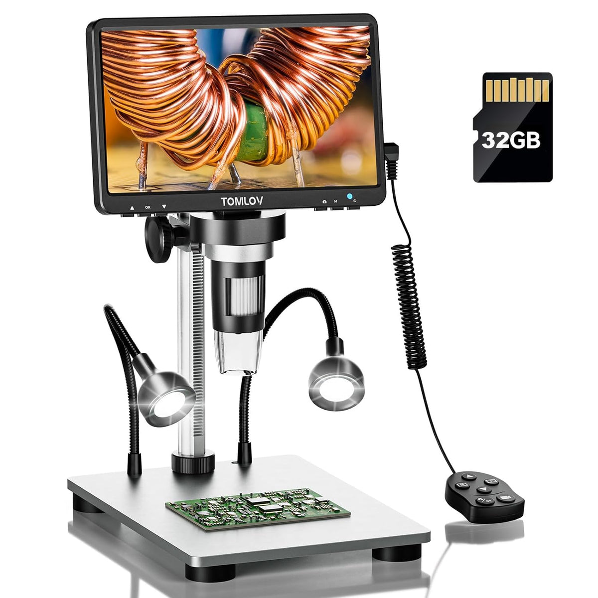 TOMLOV DM9 Microscopio Digital para Soldadura y Monedas con LED Ajustable