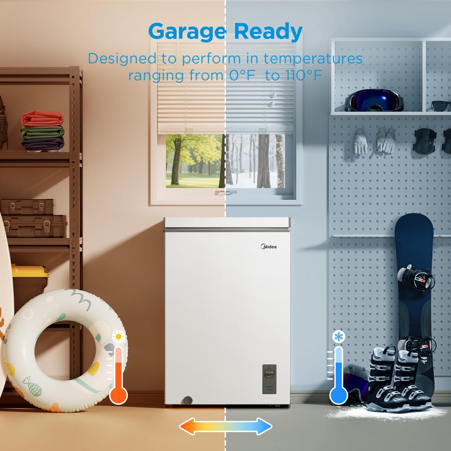 Midea MERC04C4BAWW - Congelador de pecho de 3.5 pies cúbicos, color blanco