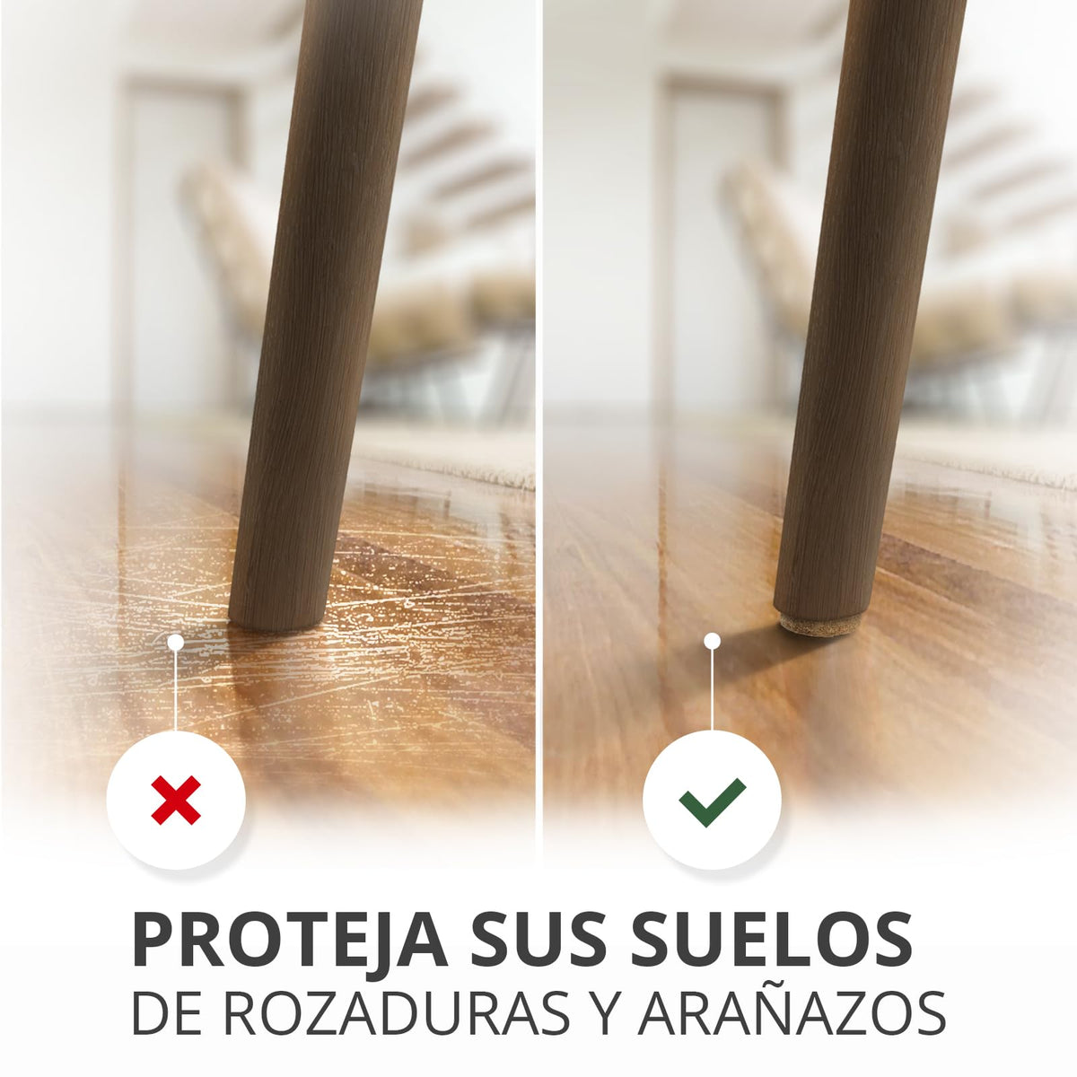 Almohadillas de Fieltro para Muebles X-Protector 133 Piezas, Beige y Marron - Fieltro Adhesivo, Fieltros para Sillas - Mejores Protectores de Suelo de Madera - Protectores de Suelo para Muebles