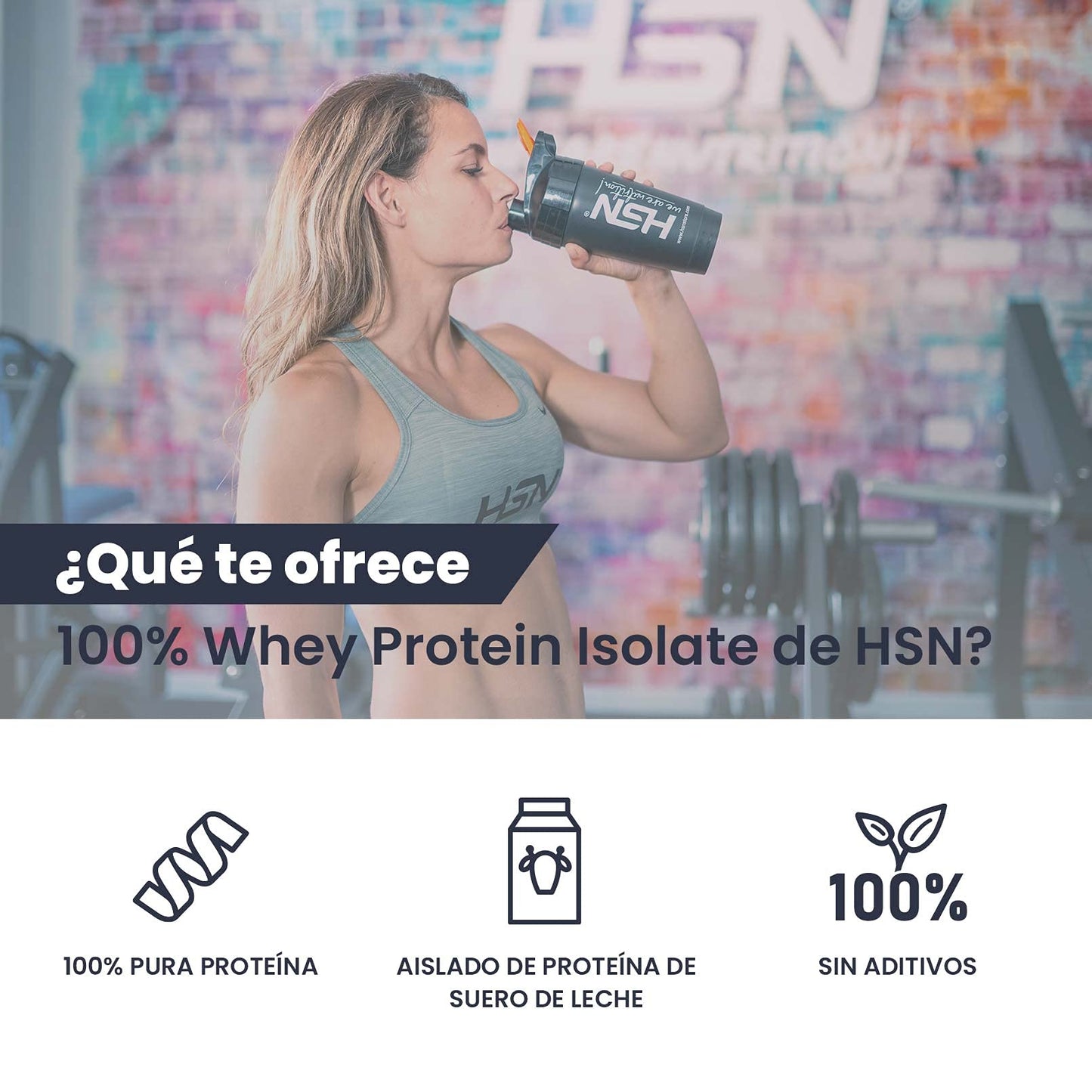 HSN 100% Whey Protein Isolate WPI Sin Sabor 2 Kg