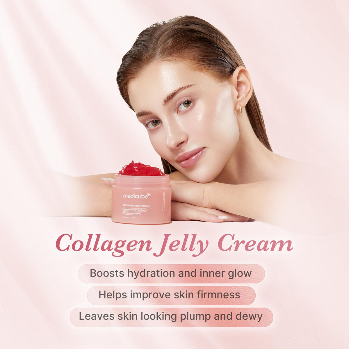 Medicube Crema de jalea de colágeno - niacinamida y colágeno hidrolizado - aumenta la hidratación de la barrera de la piel durante 24 horas - cuidado de la piel coreano (3.71 fl.oz.)