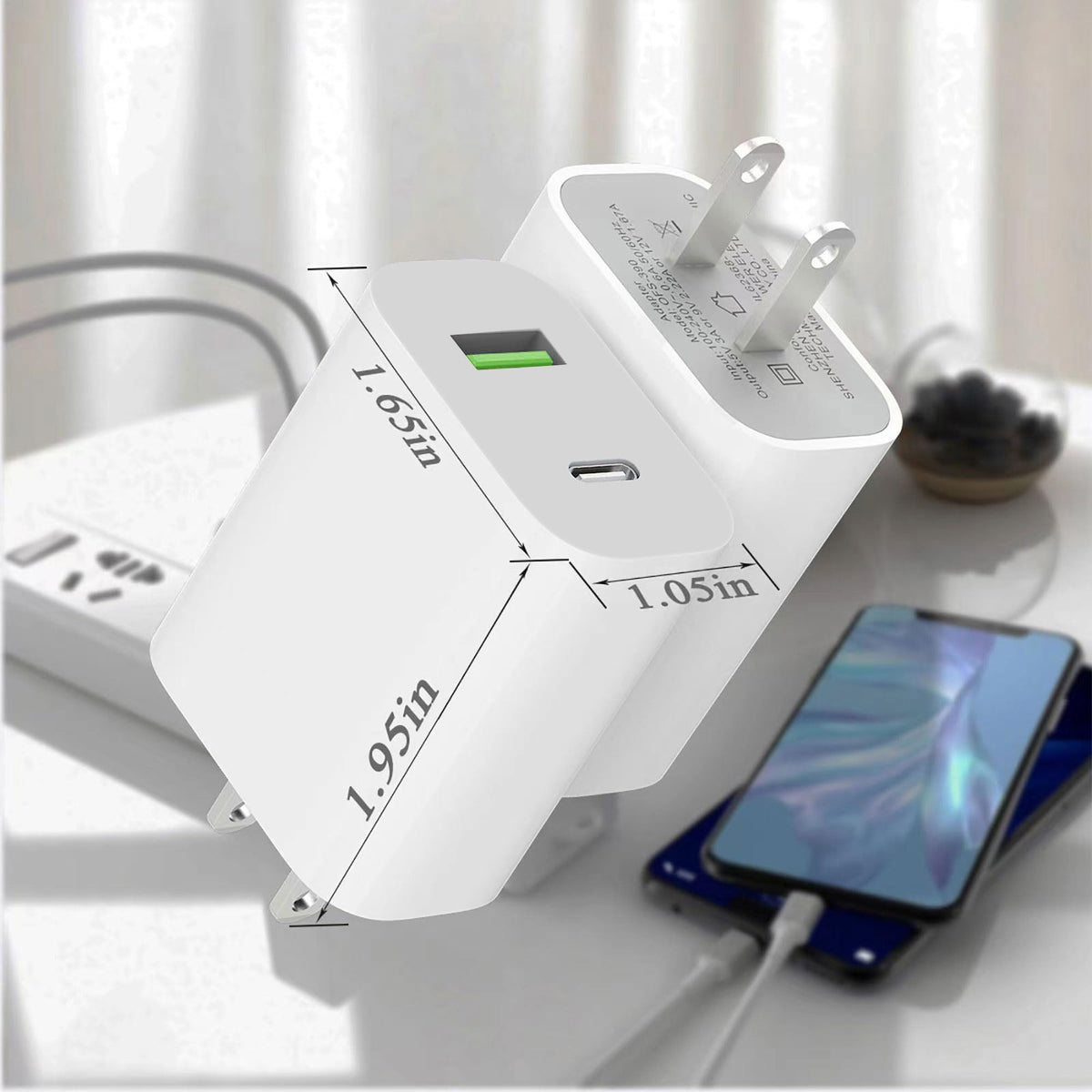 VNUUUXO 2 bloques de carga, puerto USB dual con fuente de alimentación