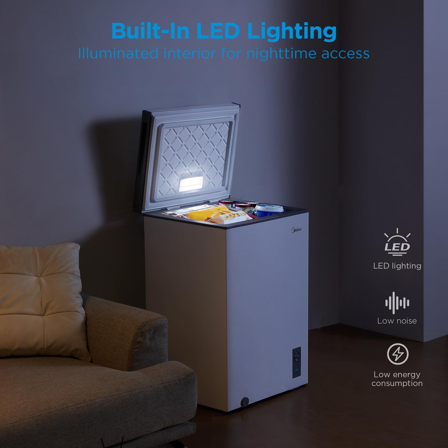 Midea MERC04C4BAWW - Congelador de pecho de 3.5 pies cúbicos, color blanco