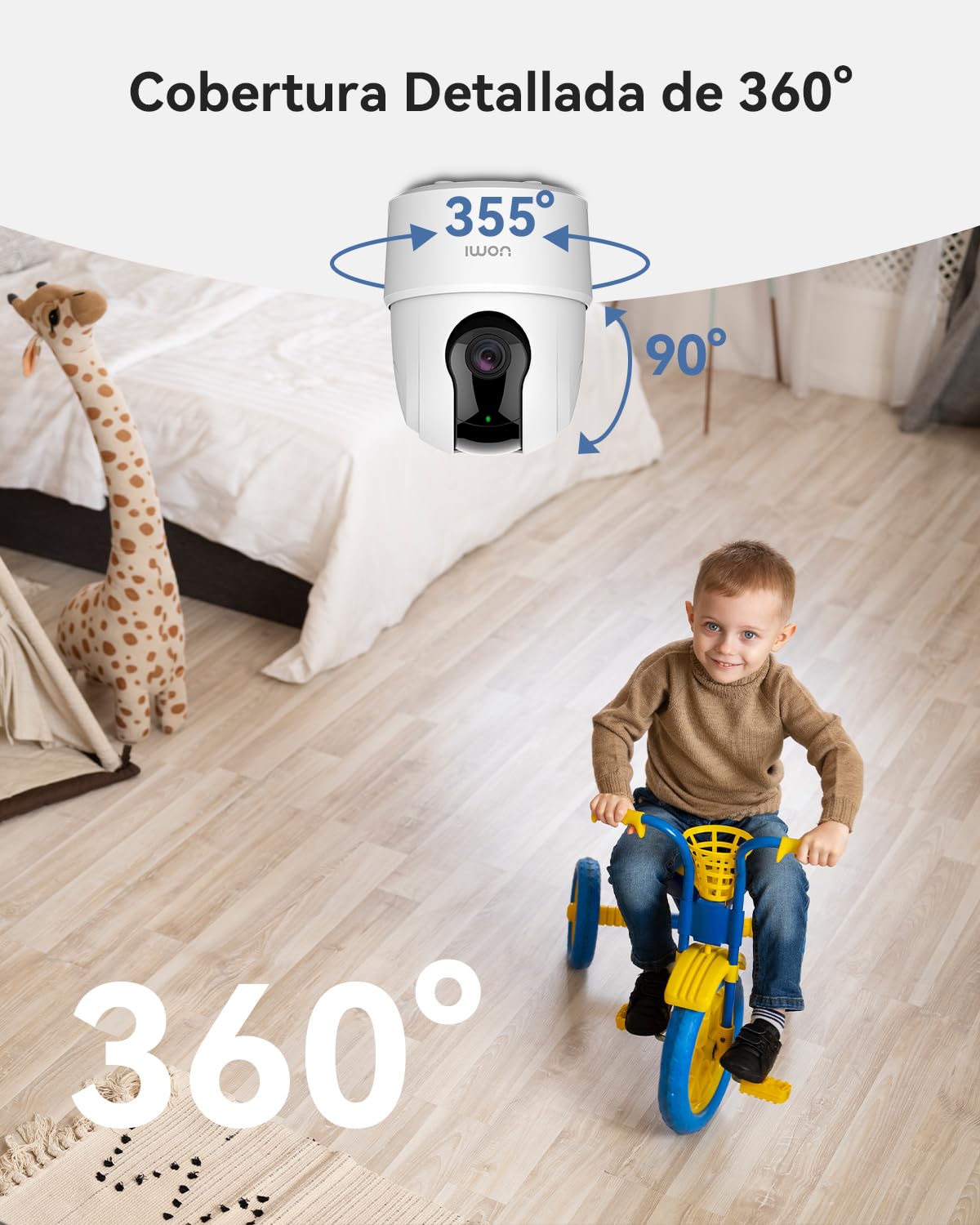 Imou Cámara IP WiFi Interior 2K(3MP) con Detección de Humano, Cámara de Vigilancia WiFi Interior 360° con Sirena, Audio Bidireccional, Modo de Privacidad, Compatible con Alexa para Bebé/Mascotas