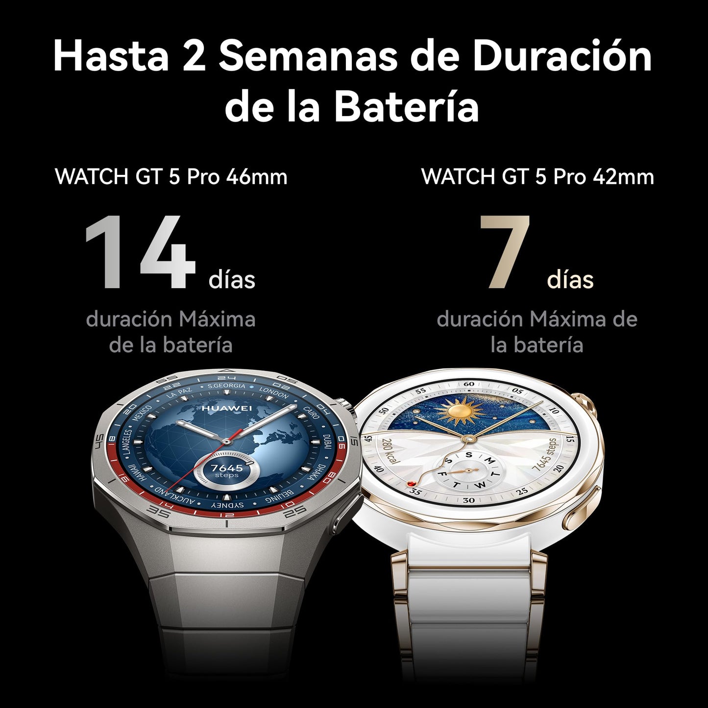 HUAWEI WATCH GT 5 Pro 46mm Smartwatch, Silueta con Diseño Sofisticado, Deportes de Alto Nivel, Seguimiento de salud, Monitoreo ECG, 14 Días de Duración, GPS, Llamada por Bluetooth, iOS y Android,Negro