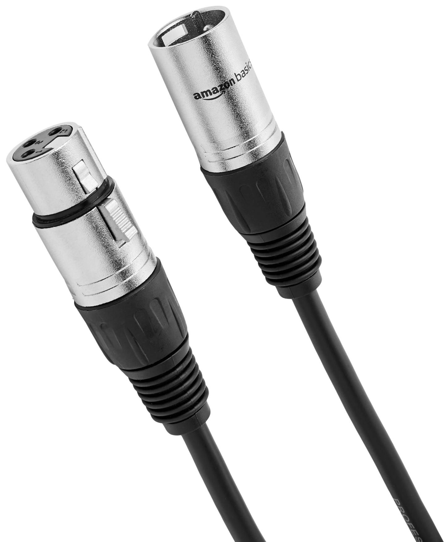 Amazon Basics - Cable XLR macho a hembra para micrófono, 1,8 metros