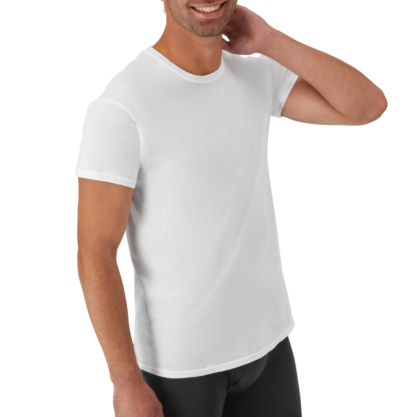 Hanes Mens White Crew Neck 6-Pack (2135P6) -White -L -6PK