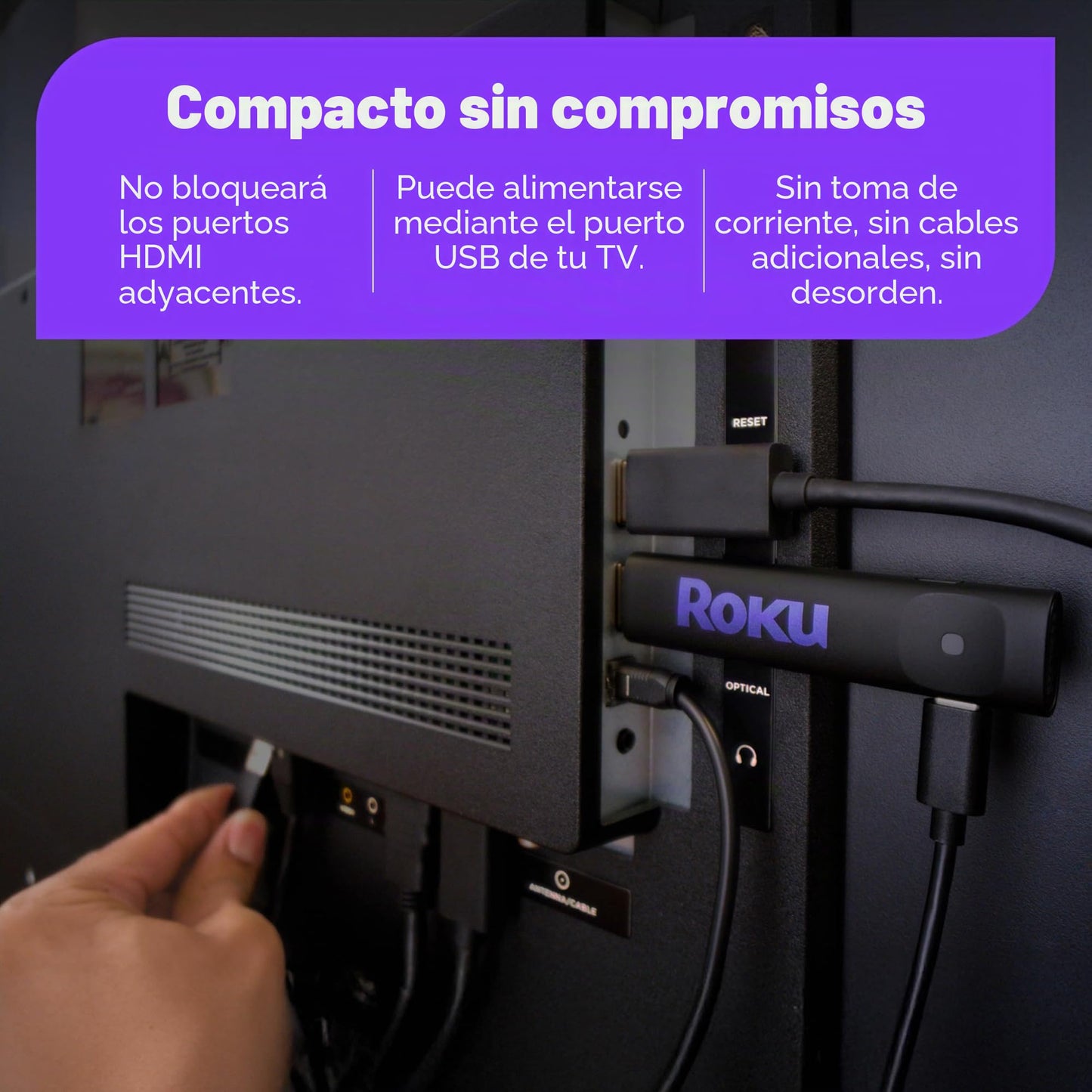 Roku Streaming Stick HD 2025: Dispositivo de transmisión Roku para TV con Control Remoto de Voz, TV Gratis y en Vivo