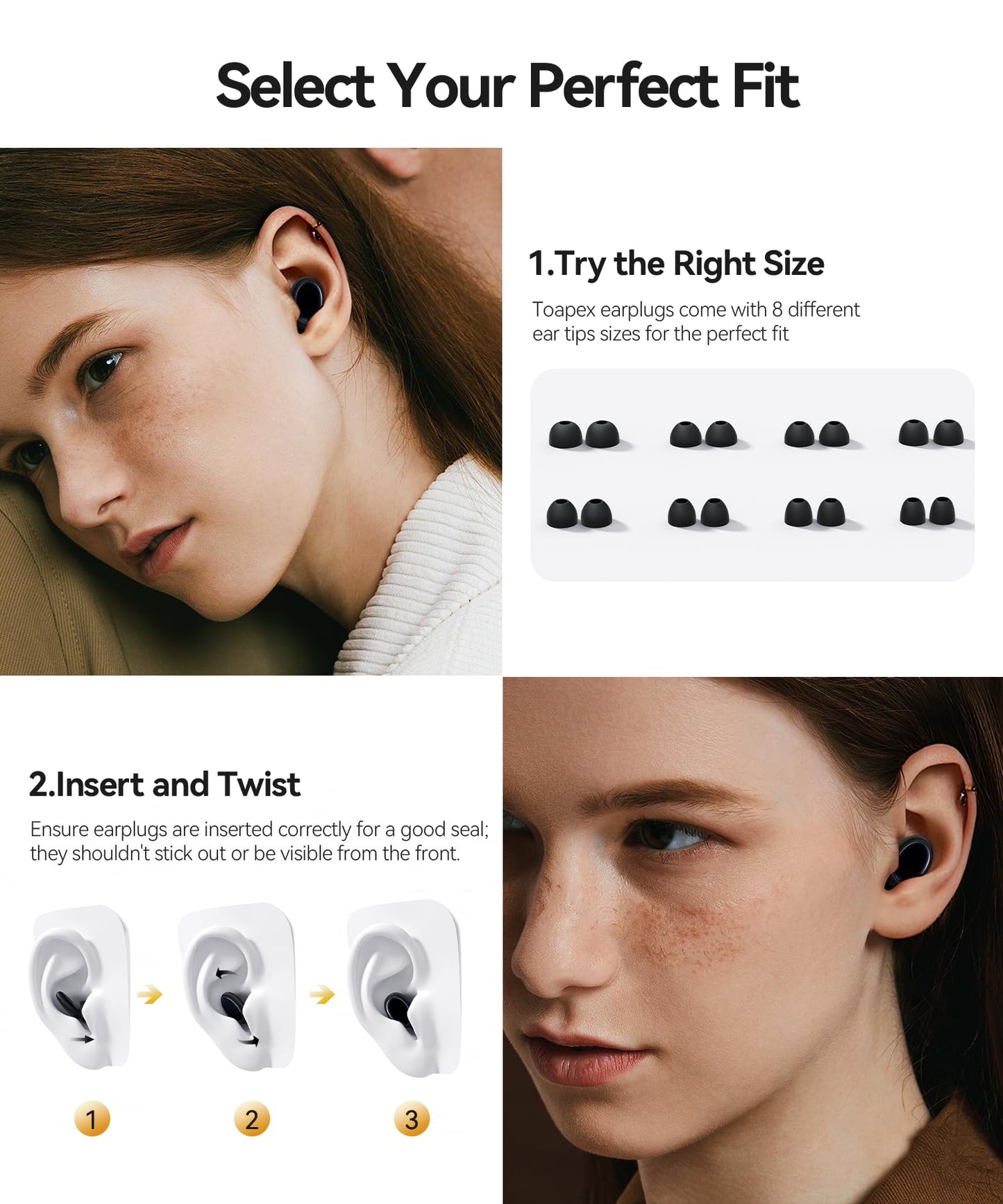 Tapones para los oídos con cancelación de ruido de 45 dB para dormir, silicona ultrasuave, bloqueo de ronquidos, comodidad para dormir de lado, tapones reutilizables para viajes, trabajo y conciertos