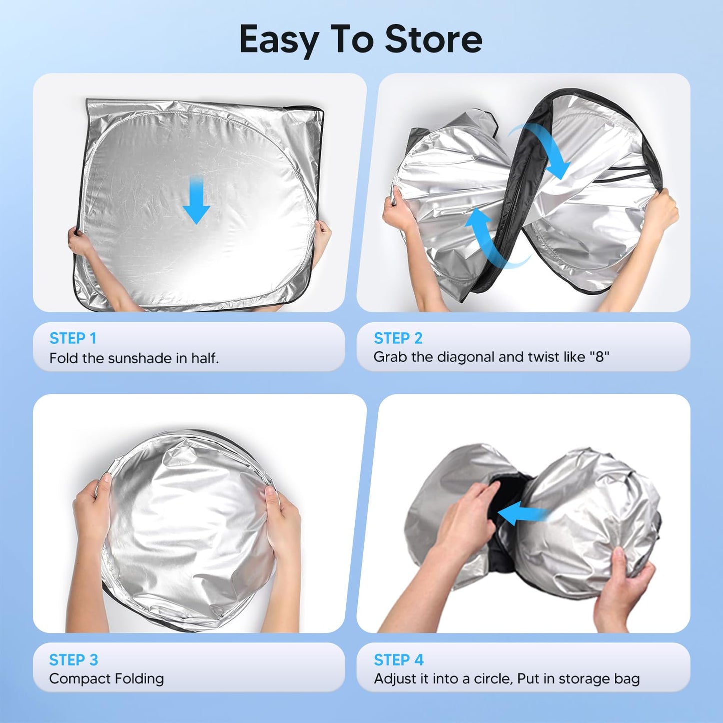 Kust - Parasol para parabrisas, accesorio para la ventana, pantalla solar plegable que bloquea los rayos UV
