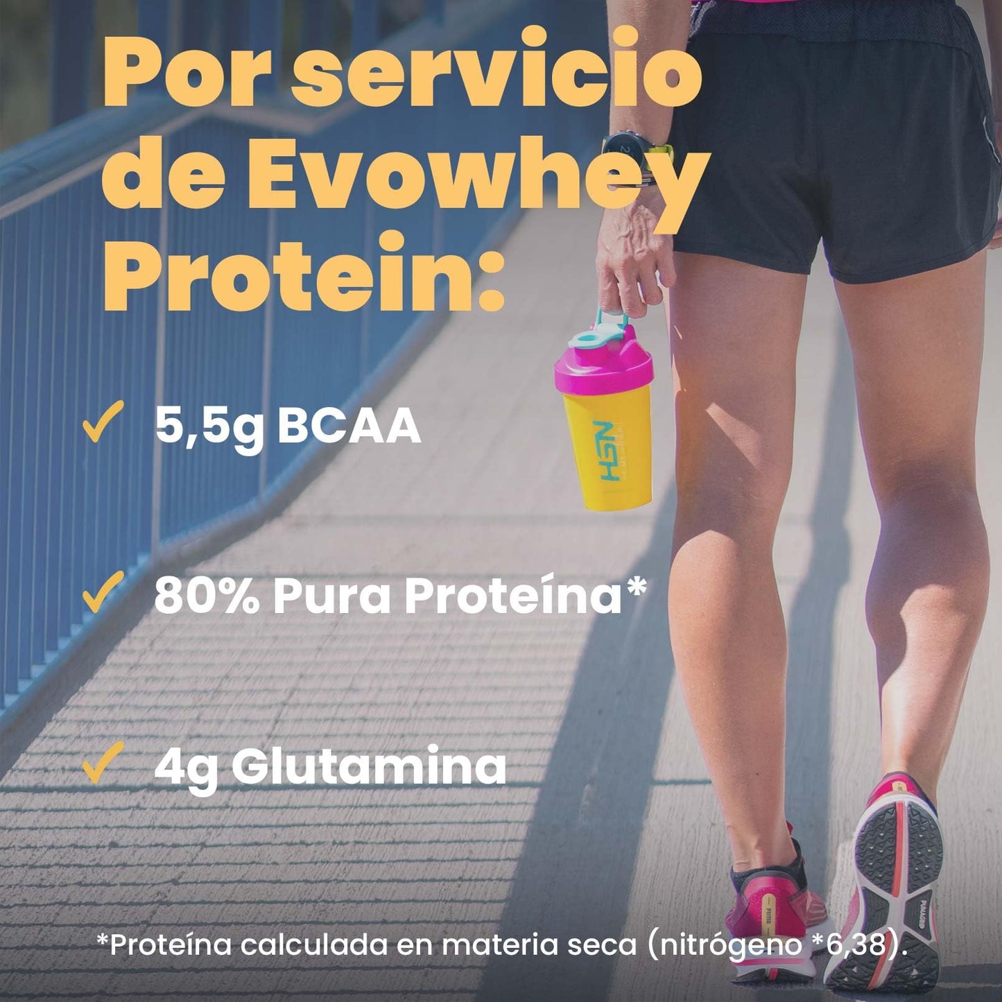 HSN Evowhey Protein | Café con Leche 2Kg = 67 Tomas por Envase Concentrado de Proteína de Suero | 100% Whey Protein Concentrate (WPC) | No-GMO, Vegetariano, Sin Gluten ni Soja
