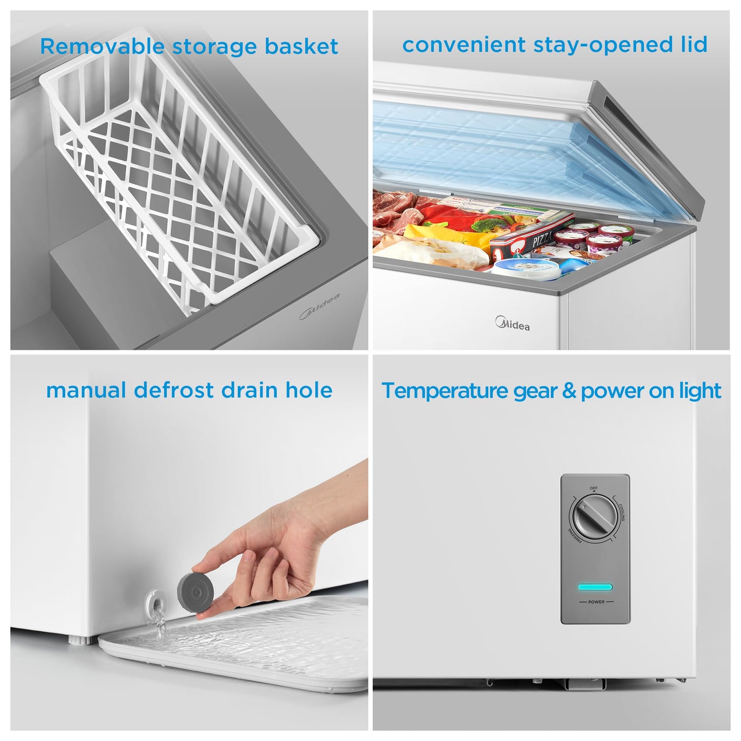 Midea MERC07C4BAWW - Congelador de pecho de 7.0 pies cúbicos, color blanco