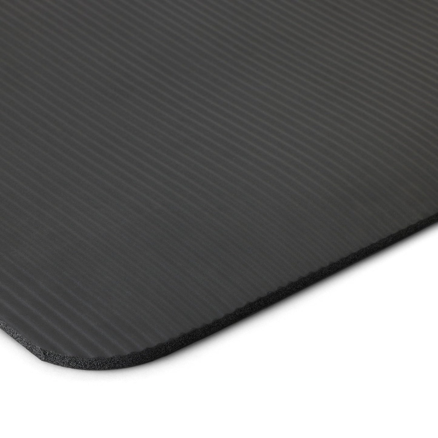 Amazon Basics - Alfombrilla de yoga y ejercicios con cinta de transporte, extragruesa, grosor de 1,2 cm, negro