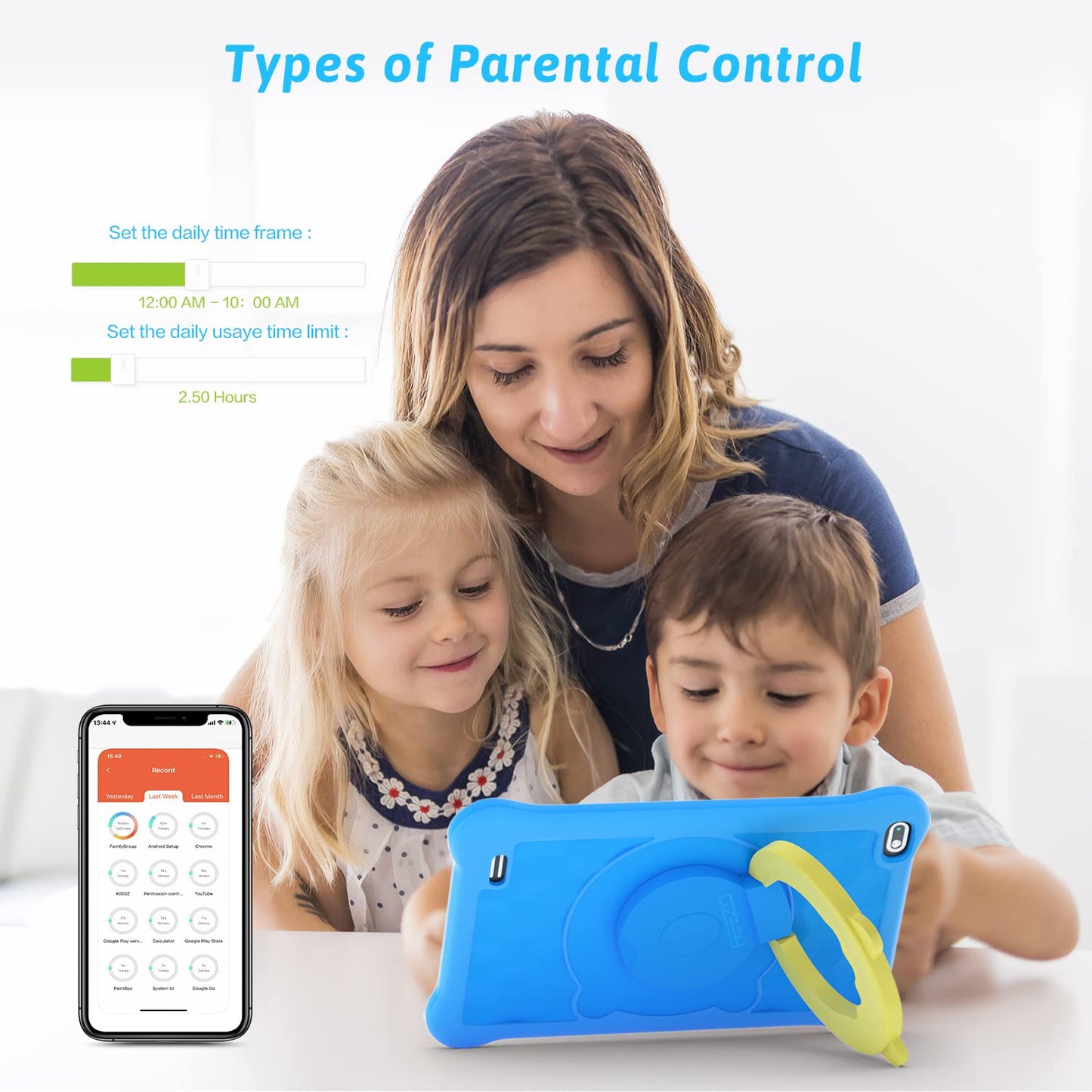 AEEZO Tablet para niños de 7 pulgadas, WiFi, Android 10, FHD 1920 x 1200, pantalla IPS, 2 GB de RAM, 32 GB de ROM