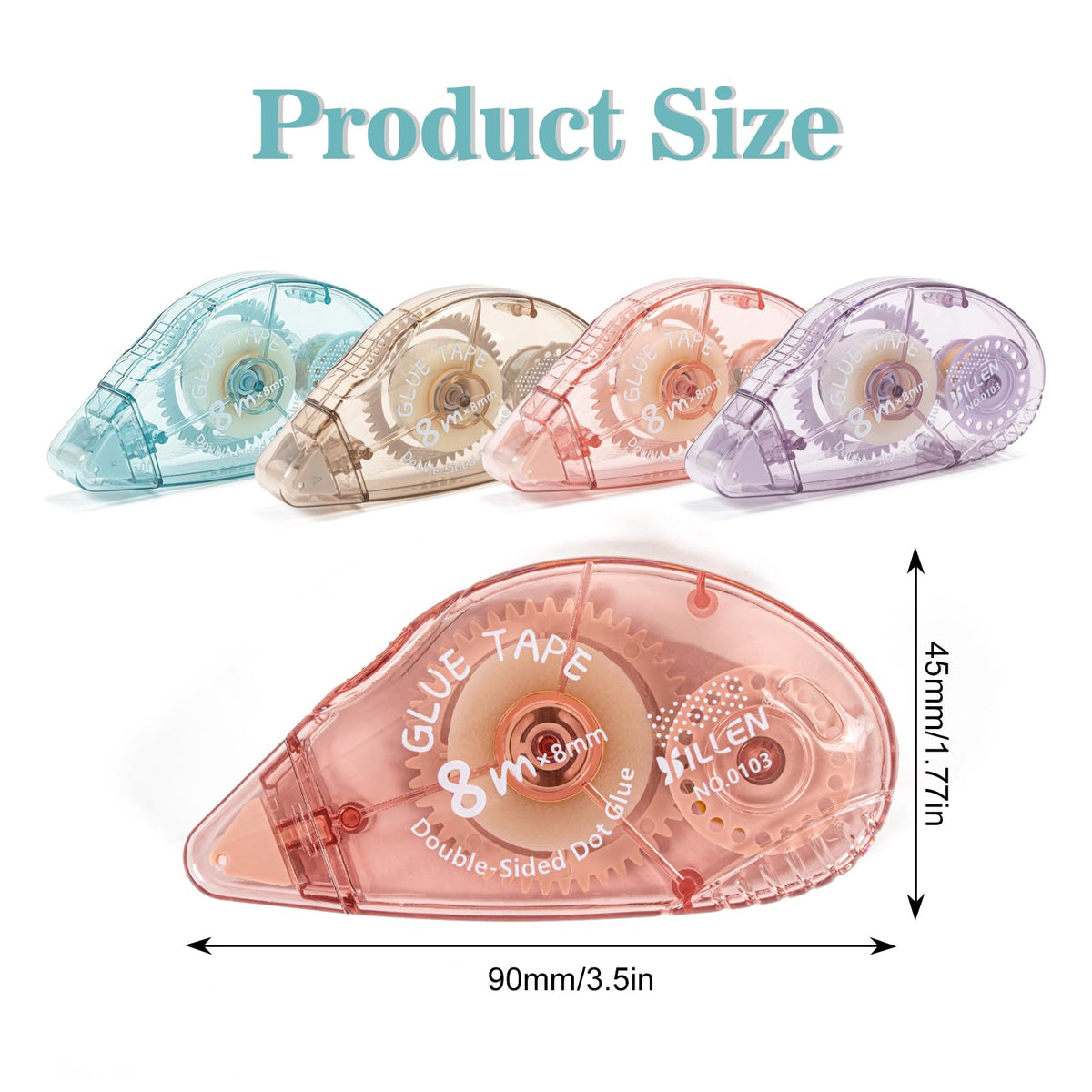 Paquete de 4 rodillos de cinta adhesiva de doble cara, suministros para álbumes de recortes, rodillo de cinta adhesiva para manualidades, camino de cinta adhesiva de doble cara para álbumes de
