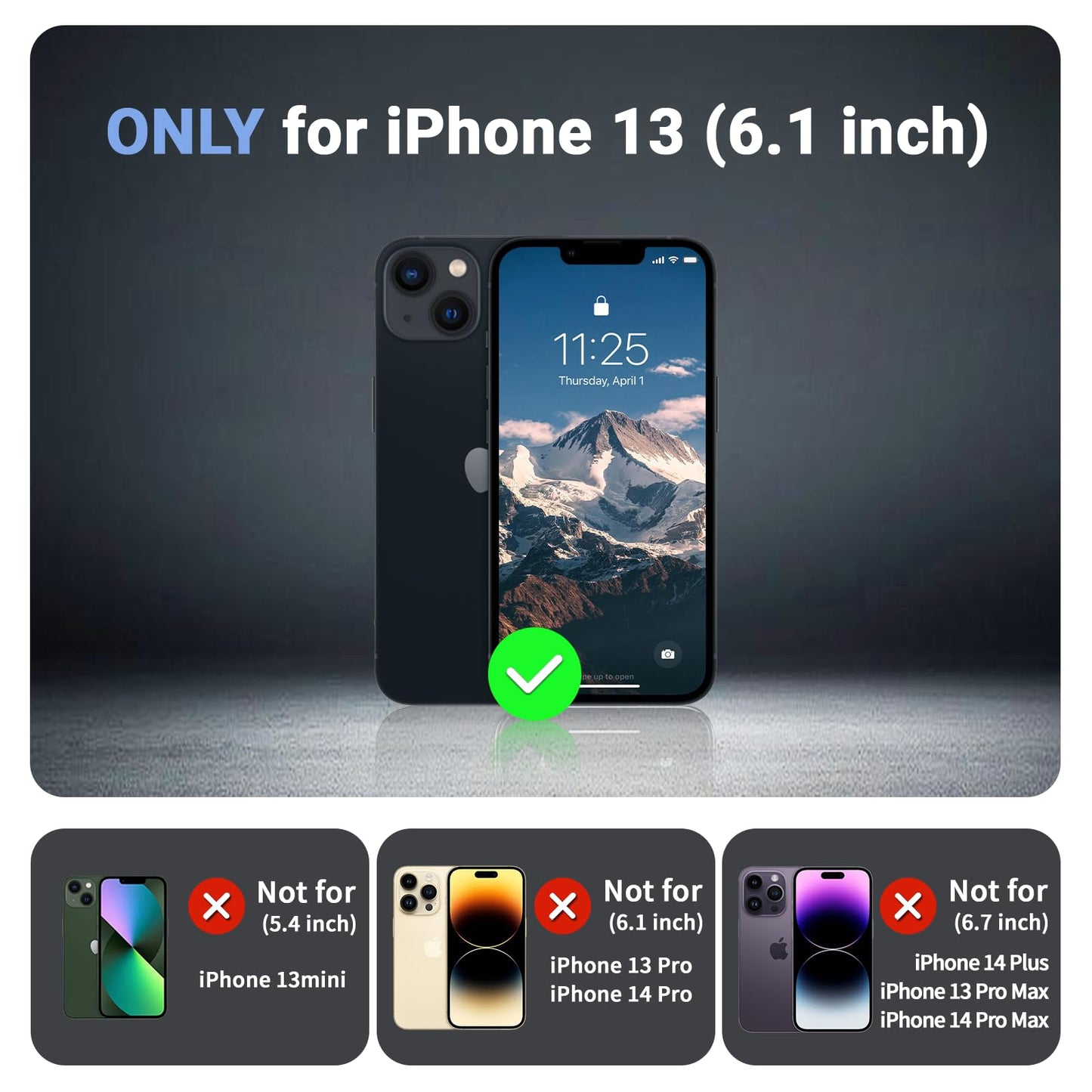 jaroco Funda para iPhone 13, a prueba de golpes, a prueba de polvo, protección contra caídas de grado militar, protección resistente, 2 capas duraderas, con funda extraíble antideslizante de 6.1