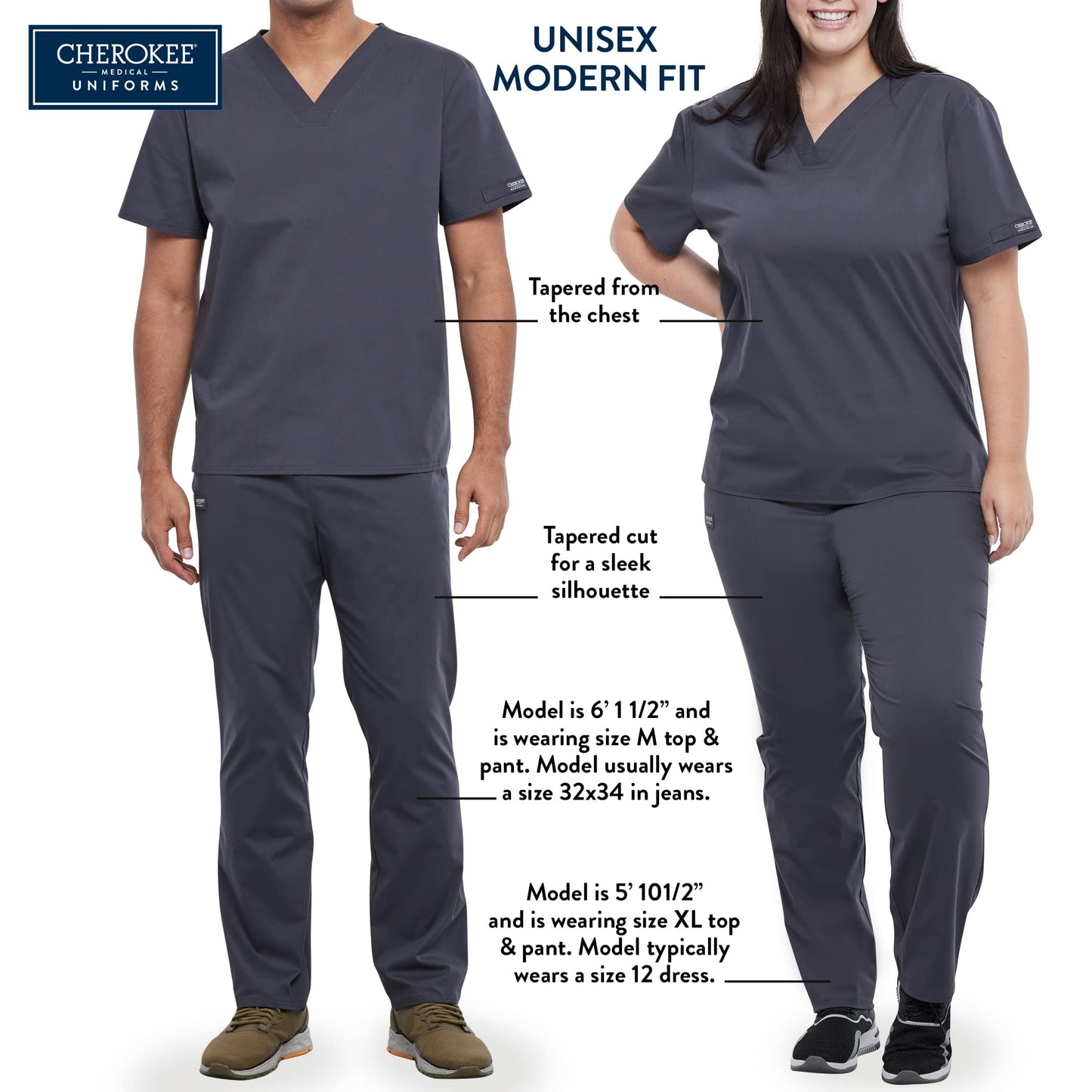 Cherokee Unisex Top and Scrub Pant Set Juego de Traje médico, Ciel, M para Mujer