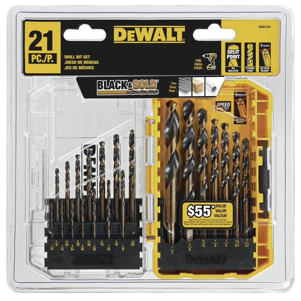 DEWALT Brocas DWA1181, color negro