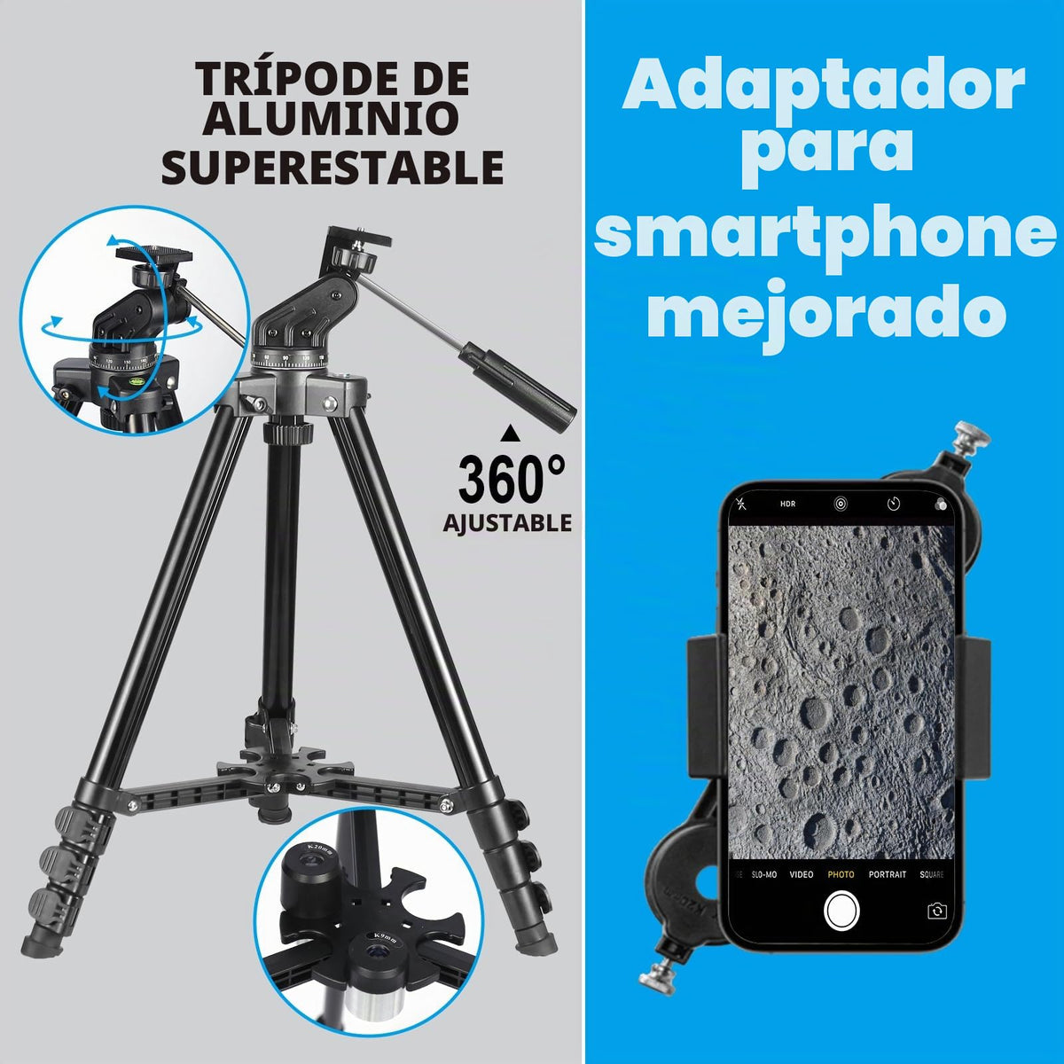 Celticbird Telescopio 80 mm Apertura Telescopio Refractor portátil astronómico Revestimientos de Alta transmisión Totalment (80460)