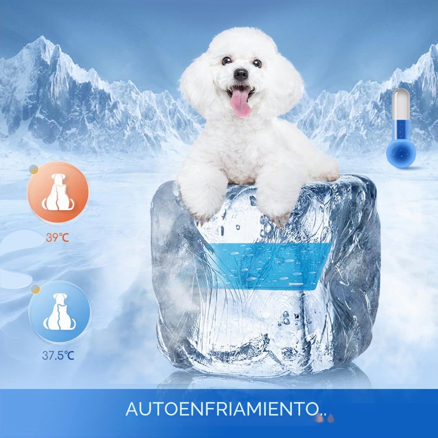 Nobleza Alfombrilla Refrescante para Perros Gatos, 90 * 50cm Manta Refrigerante Perro, Cama Perro Refrescante para Mascotas Mmediano a Grande, Alfombra de Gel Activada por Presión, L