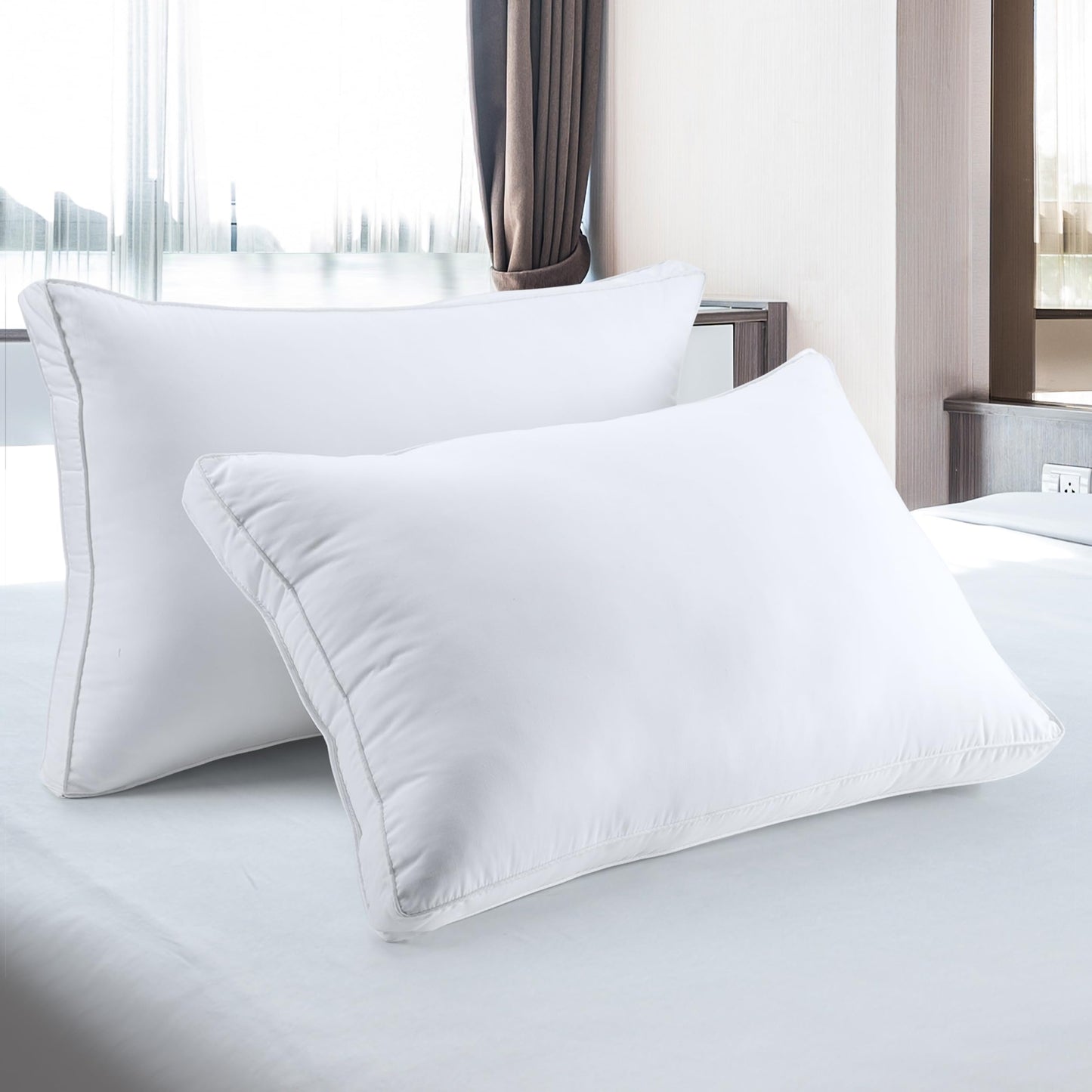 Utopia Bedding Almohadas de Cama para Dormir tamaño Queen (Blanco), Juego de 2, Calidad de Hotel refrescante, Almohada Reforzada para Dormir Boca Arriba, Boca Abajo o de Lado