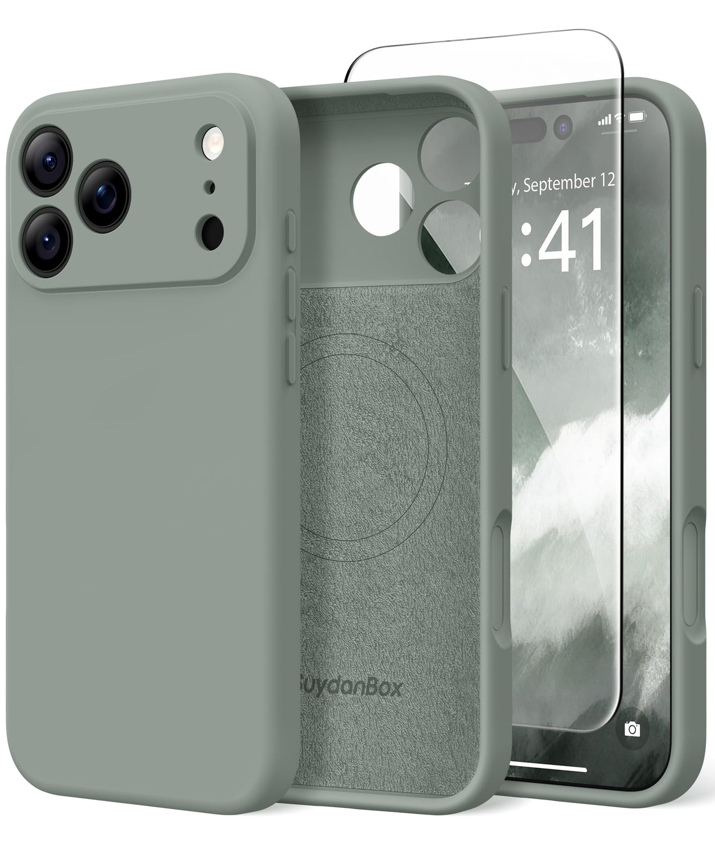 SuydanBox Funda magnética para Phone Pro Max, compatible con MagSafe, protección completa de la cámara, protector de pantalla, funda protectora de silicona a prueba de golpes para teléfono Pro Max de