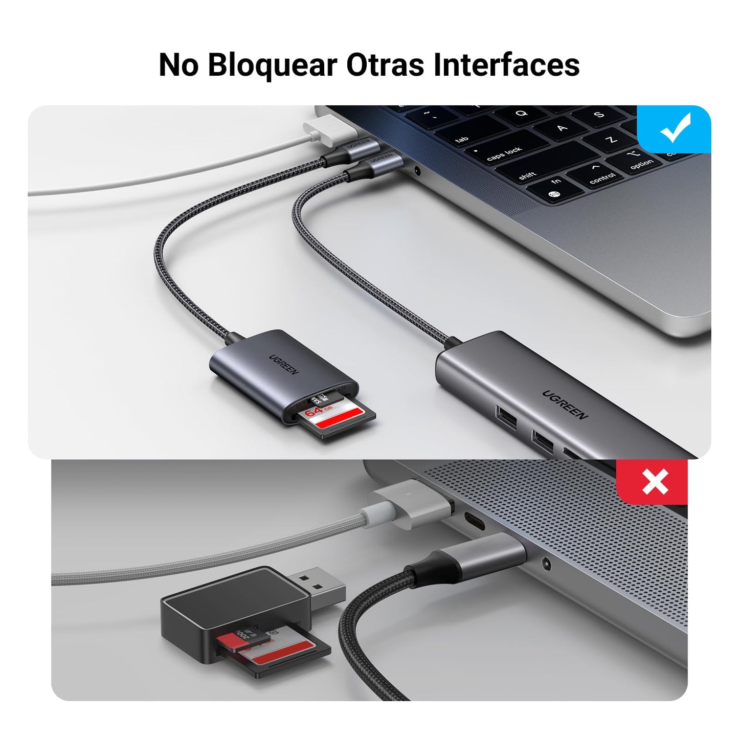 UGREEN USB C 170 MB/s Lector de Tarjetas SD Micro SD TF Adaptador Micro SD Tipo C OTG SD Card Reader Aluminio Compatible con iPhone 17 Pro MAX Air MacBook Pro Air iPad Pro Galaxy S25 S24 (SD 3.0)
