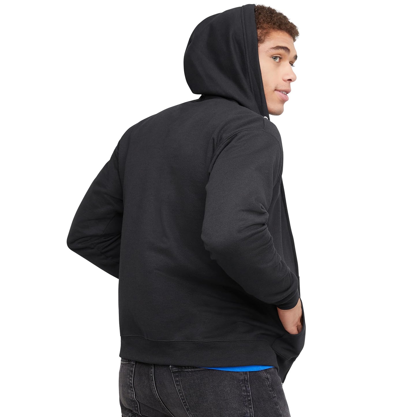 Hanes Sudadera con Capucha para Hombre, Opaca, Negro, L