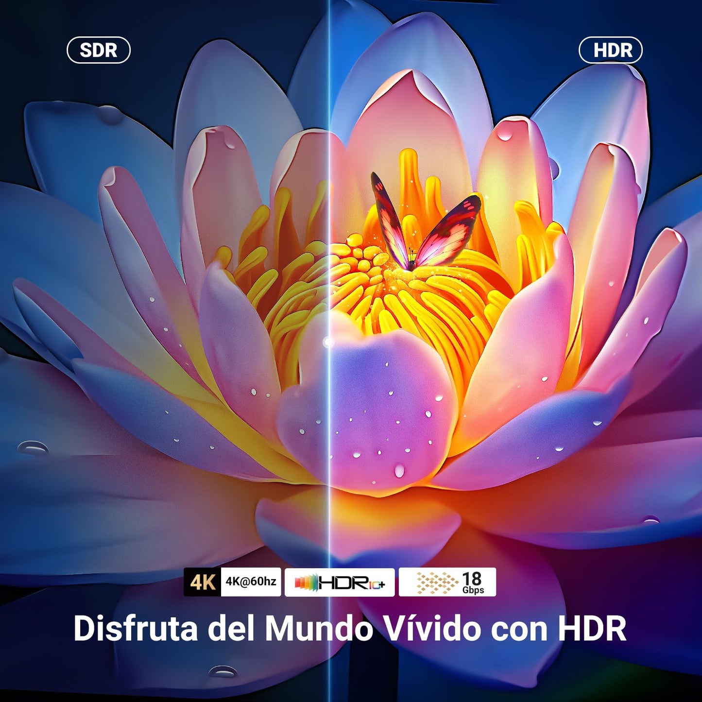 UGREEN Cable HDMI 4K 60Hz UHD 2.0 Alta Velocidad 18Gbps con Ethernet 3D HDR ARC Dolby Vision Compatible con PS5 PS4 Xbox Barra de Sonido Blu-Ray TV Nylon Trenzado, 2M