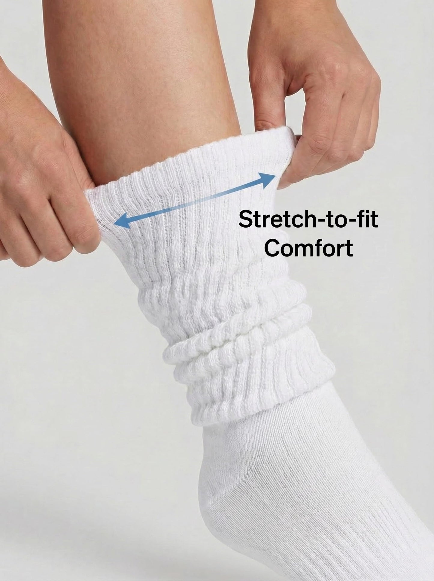 HUE Women's Slouch Sock 3 Pair Pack, White/White/White, One Size