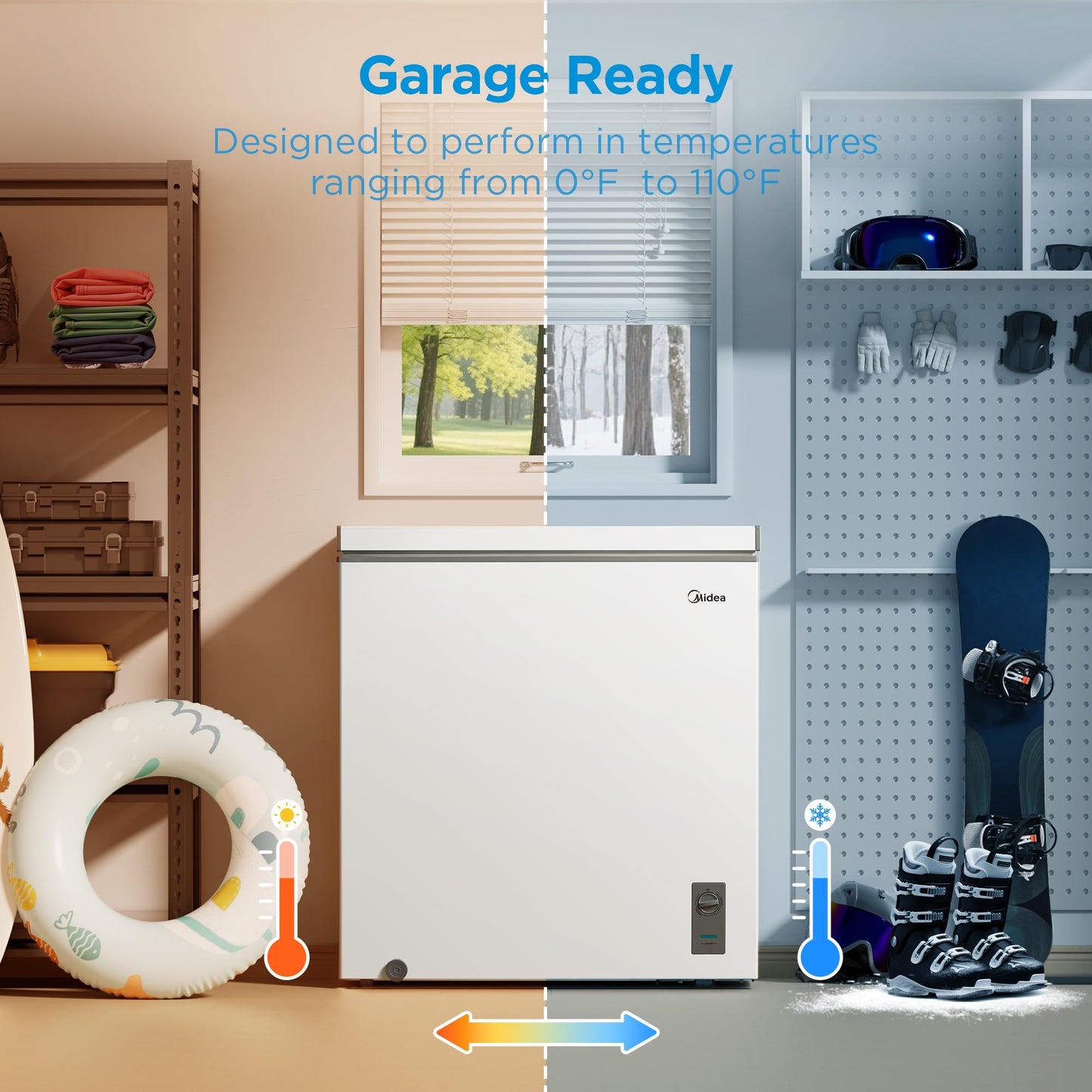 Midea MERC07C4BAWW - Congelador de pecho de 7.0 pies cúbicos, color blanco