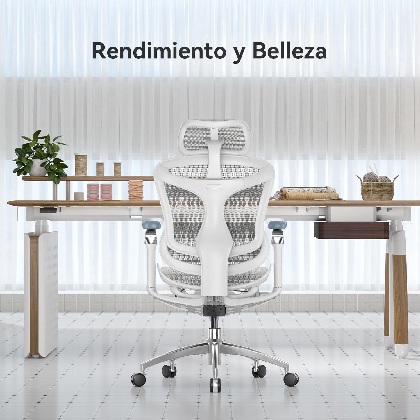 SIHOO Doro C300 Pro Silla de Oficina Ergonómica con Apoyabrazos Ultra Suaves 6D, Soporte Lumbar Dinámico y Ajuste de Profundidad del Asiento (Blanco)(Se envía en Dos Paquetes Separados)