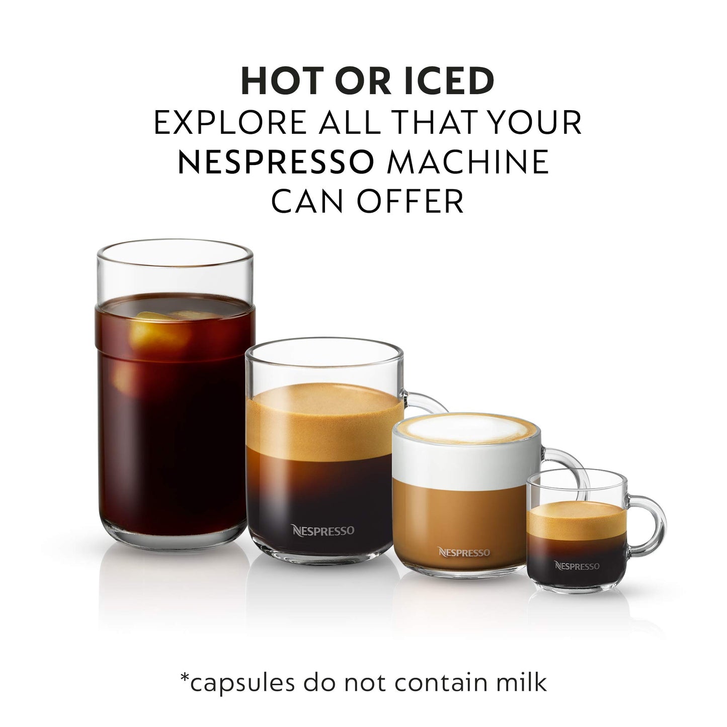 Nespresso Capsules VertuoLine, Double Espresso Chiaro, Medium Roast Espresso Coffee, 30 Count Coffee Pods, Brews 2.7oz