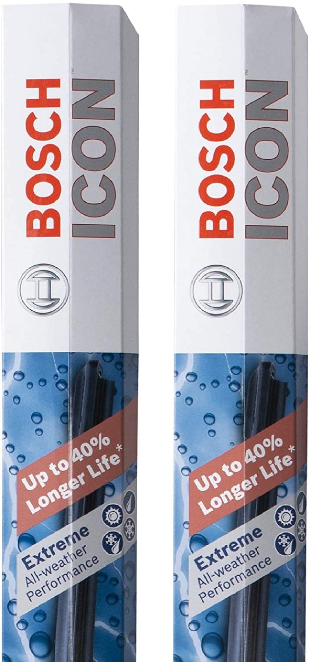 Bosch 22A22B ICON Beam - Limpiaparabrisas para lado del conductor y del pasajero, juego de 2 cuchillas (22A y 22B)