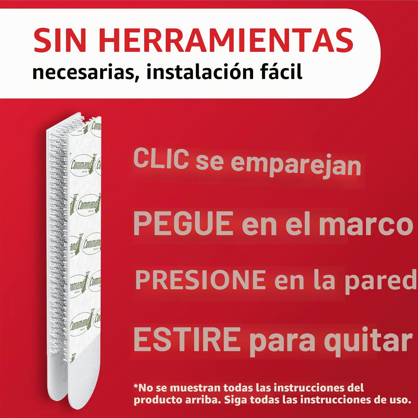 Command 20 libras de tiras para colgar imágenes, 16 pares de tiras blancas Comand resistentes, sin daños