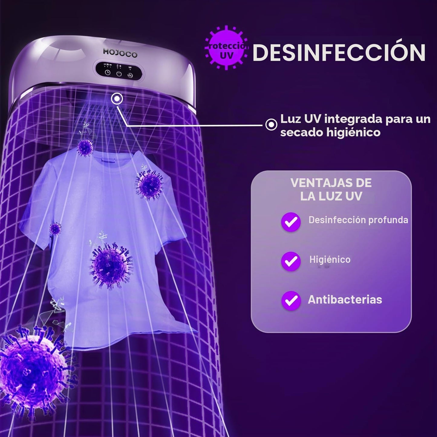 MOJOCO Secadora de ropa portátil – Secadora mini/compacta para apartamento, caravana, viajes, pequeña máquina silenciosa de secado rápido con temporizador ajustable y configuración sin complicaciones