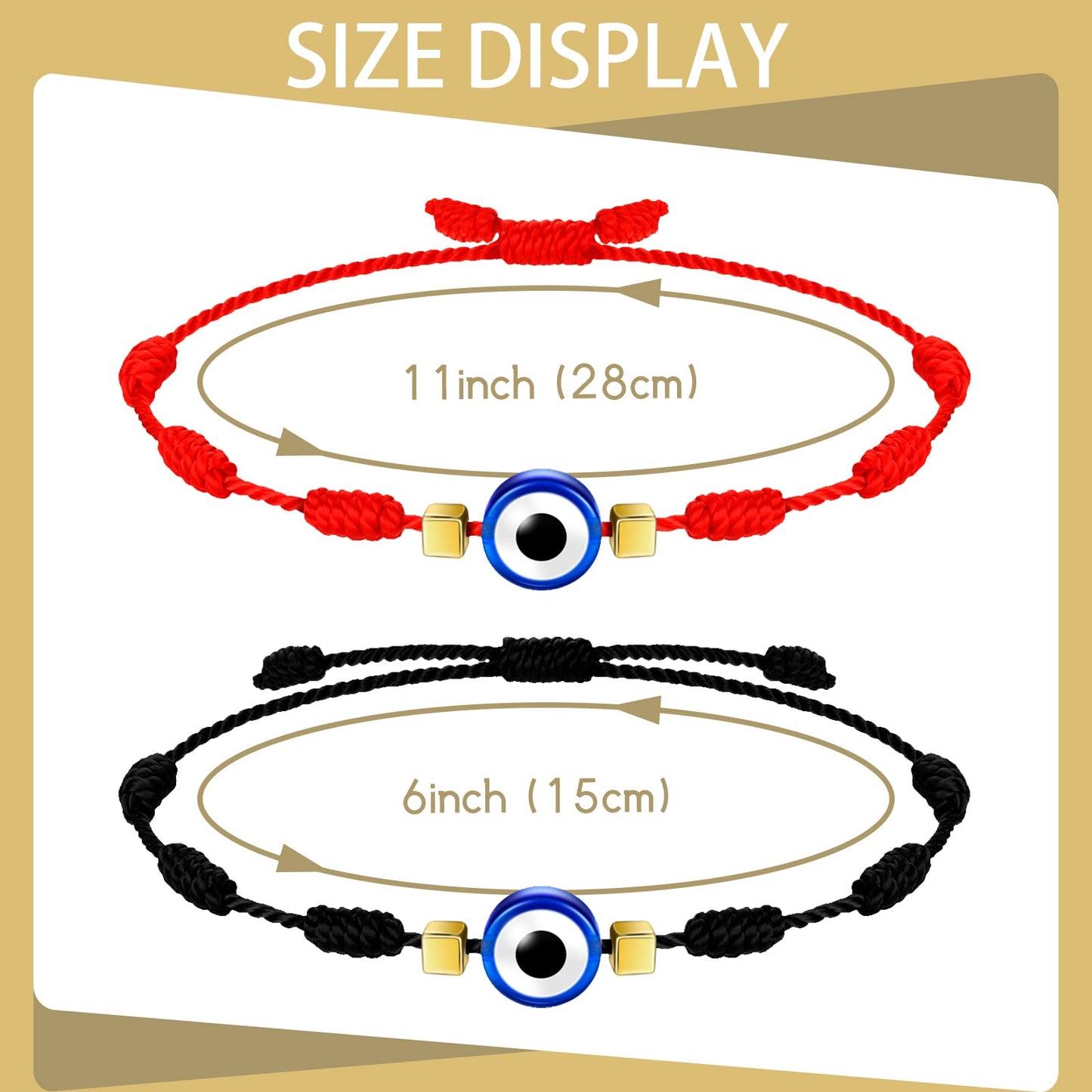 32 pulseras de ojo malvado ajustables con nudo de ojo malvado pulsera de buena suerte amuleto brazalete de cuerda trenzada pulsera de mal de ojo encanto playa pulsera para mujeres hombres, One Size