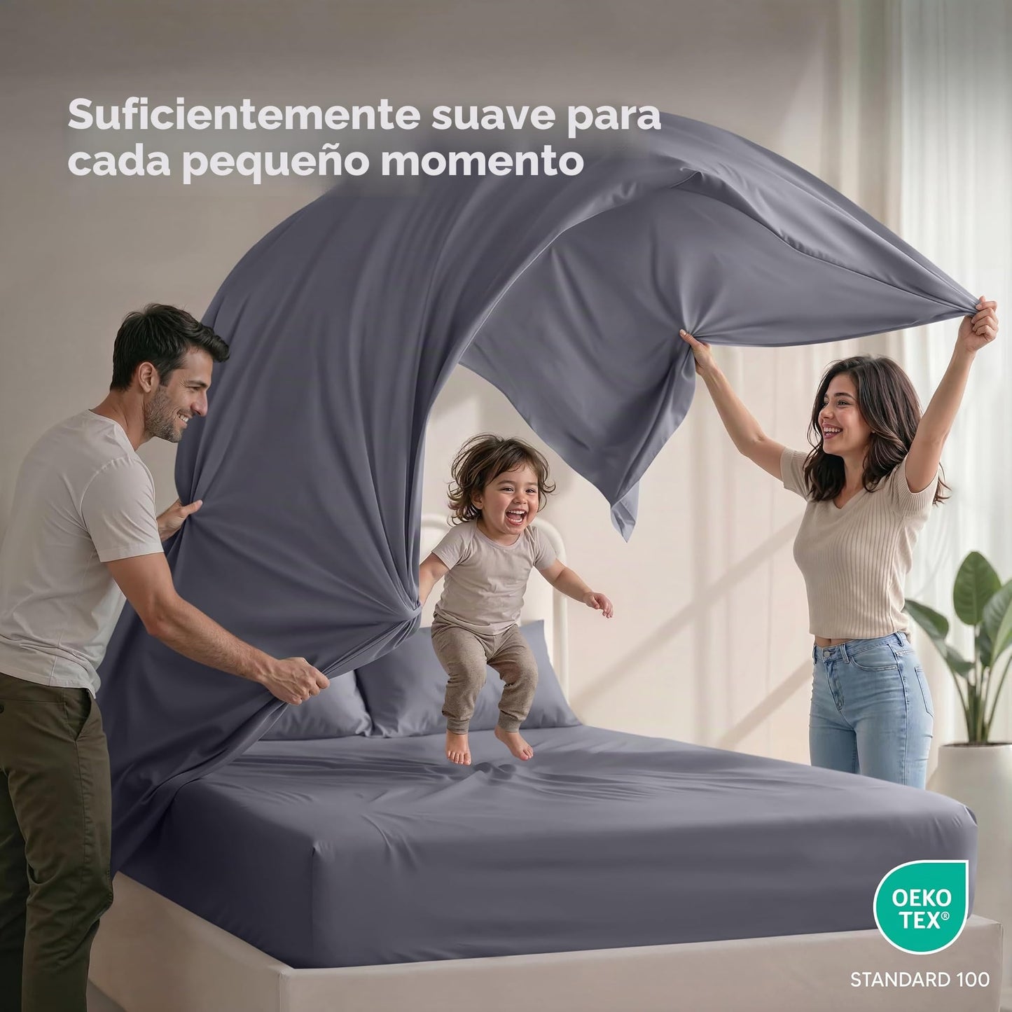Utopia Bedding Juego de sábanas de Microfibra de 4 Piezas (Queen, Gris)