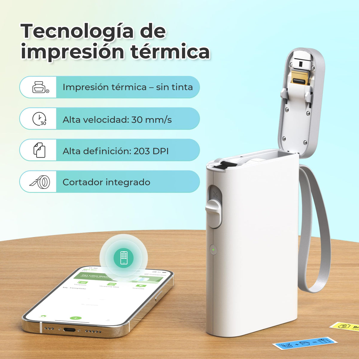 Etiquetadora Bluetooth Nelko P21 para hogar, cocina y oficina