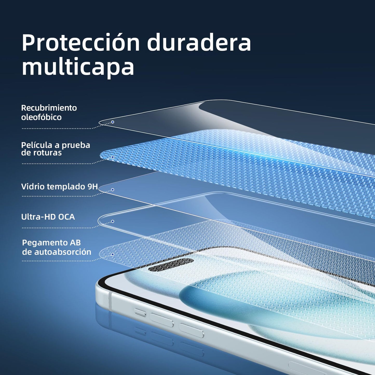 NEW'C 3 Piezas, Protector Pantalla para iPhone 15, iPhone 15 Pro (6,1 Pulgadas), Cristal templado Antiarañazos, Sin Burbujas, Dureza 9H, 0.33 mm Ultra Transparente, Ultra Resistente