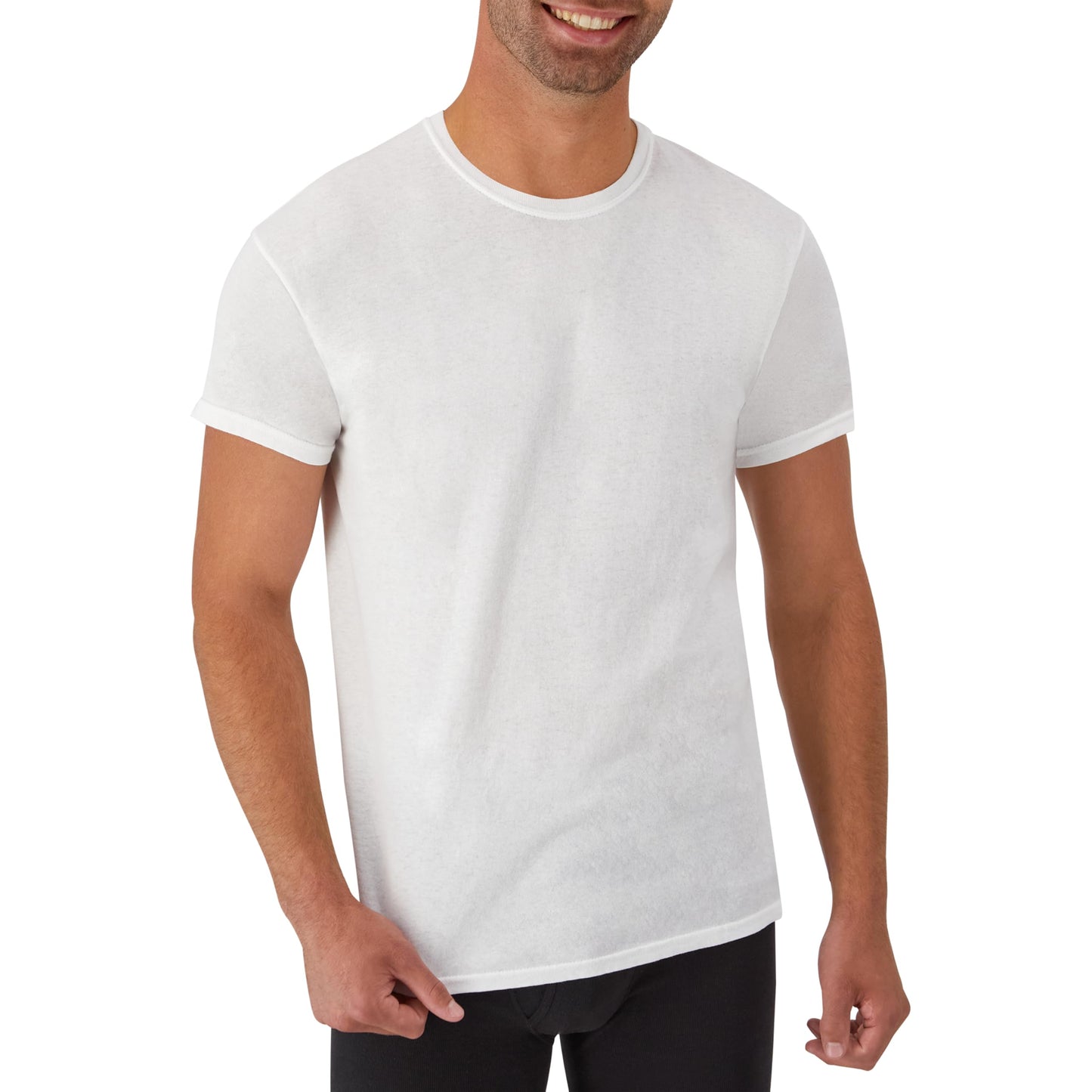 Hanes Mens White Crew Neck 6-Pack (2135P6) -White -L -6PK