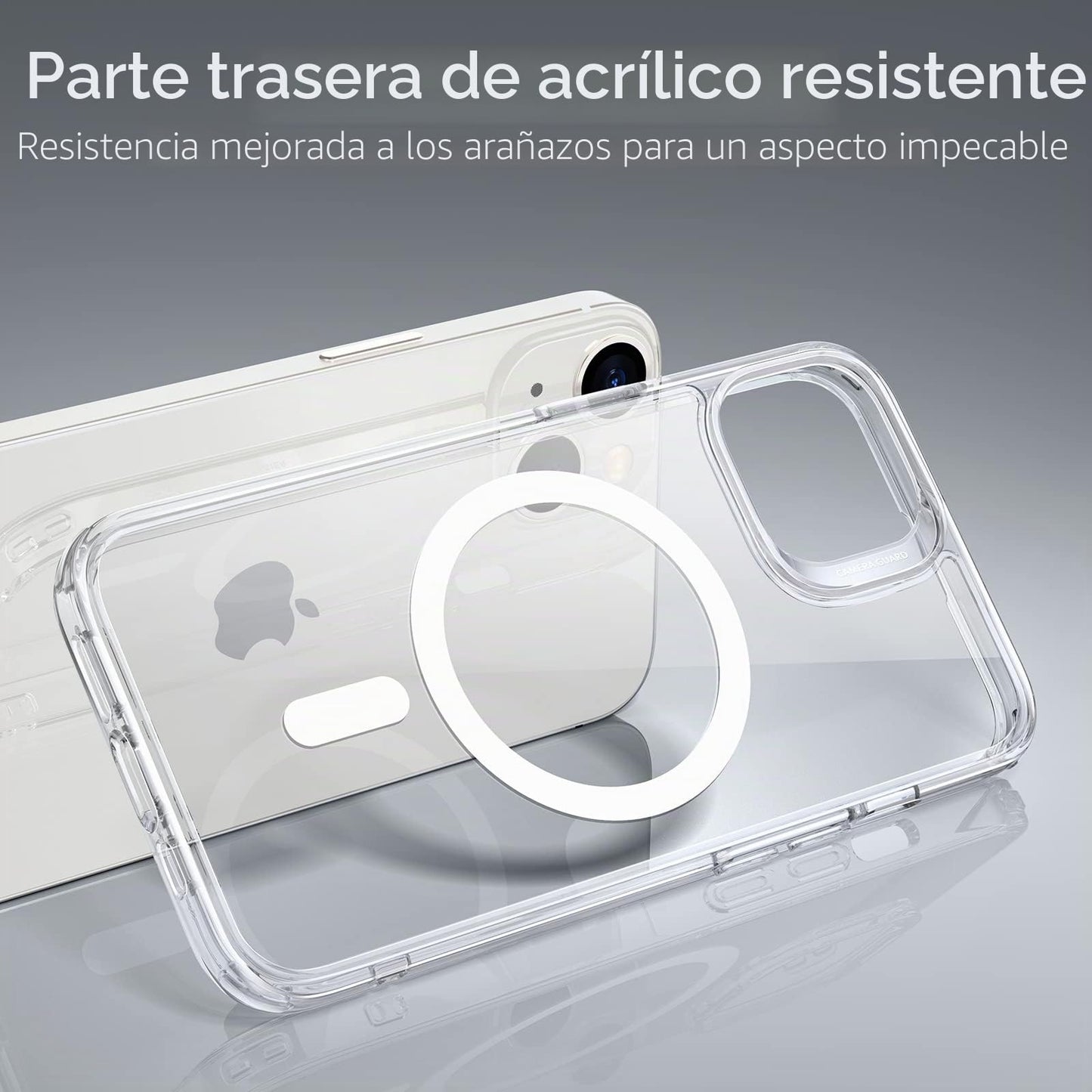 ESR Funda para iPhone 14/iPhone13, Compatible MagSafe, Protección Grado Militar a Prueba Golpes, Funda Magnética para iPhone 14/iPhone13, Funda Híbrida Classic (HaloLock), Transparente